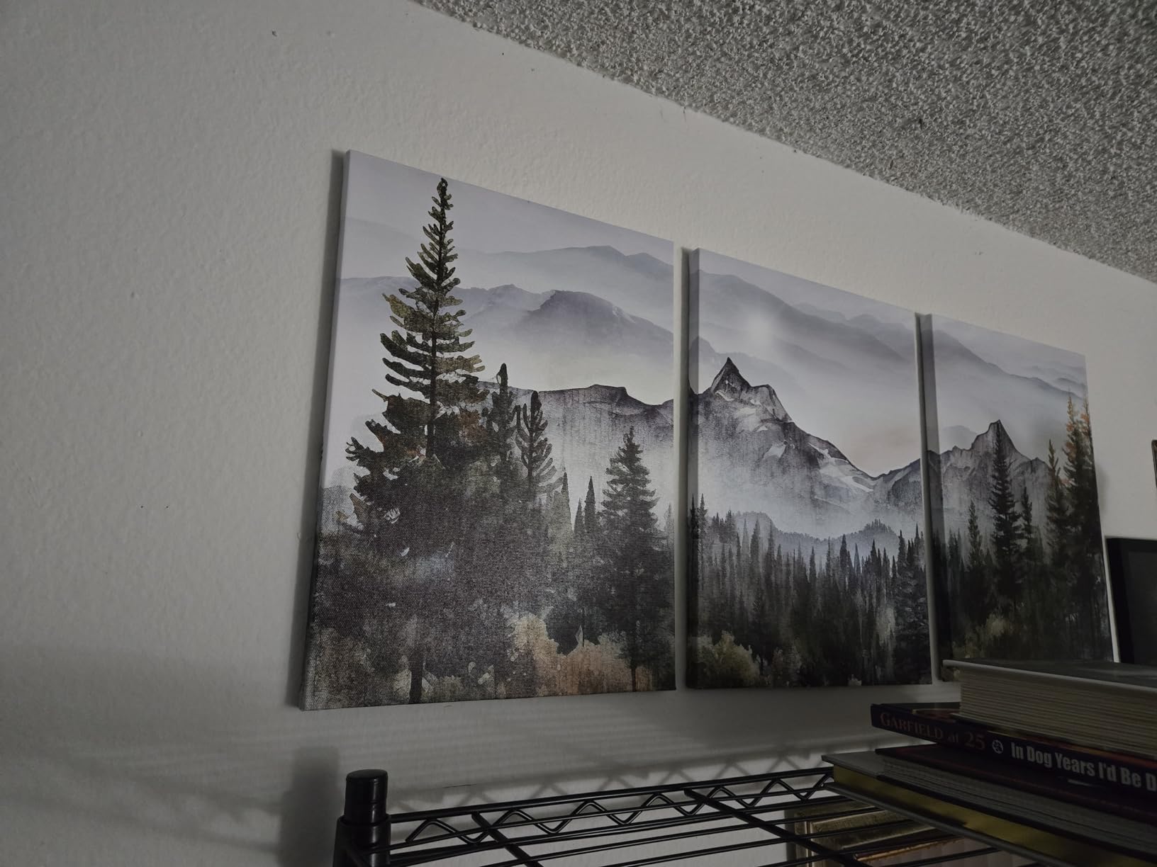 MHARTK66 Wall Art for Living Room Modern Wall Decor Abstract Mountain Forest Landscapes 3 Piece Framed Canvas Art Prints Ready to Hang customer photo 2