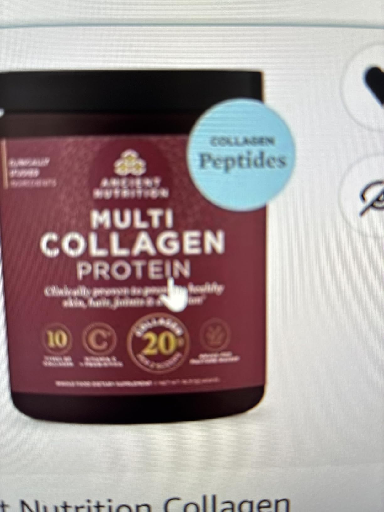 Ancient Nutrition Collagen Peptides Powder, Multi Collagen Protein, Women & Men, Vitamin C, Probiotics, Hydrolyzed Collagen, Supports Skin, Joints, Gut Health, Unflavored (40 Servings) customer photo 1