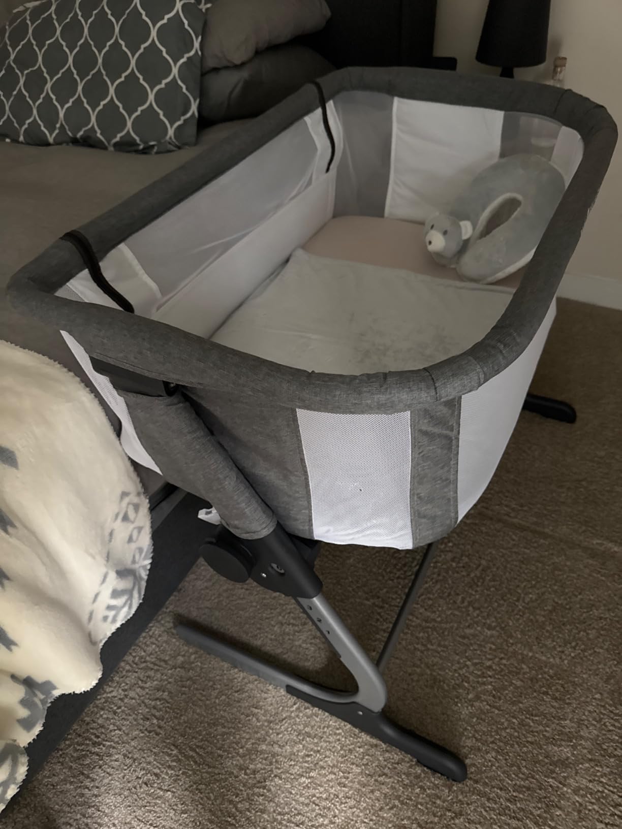 Baby Delight Beside Me Dreamer Bassinet | Bedside Sleeper & Baby Bassinet | 8-Position Height Adjustment | 100% GOTS Certified Organic Cotton Fabric | Organic Mocha customer photo 2