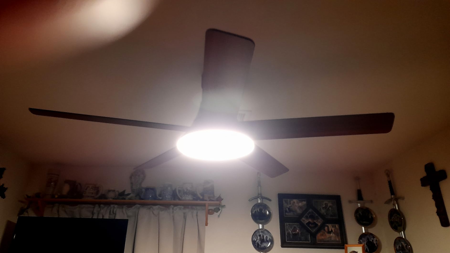 DREO Smart Ceiling Fan with Lights, 52 Inch, 12 Speeds & 3 Fan Modes, Stepless Dimmable LED Light, Timer, 22dB Quiet DC Motor, Remote/APP/Alexa Control, Black customer photo 2