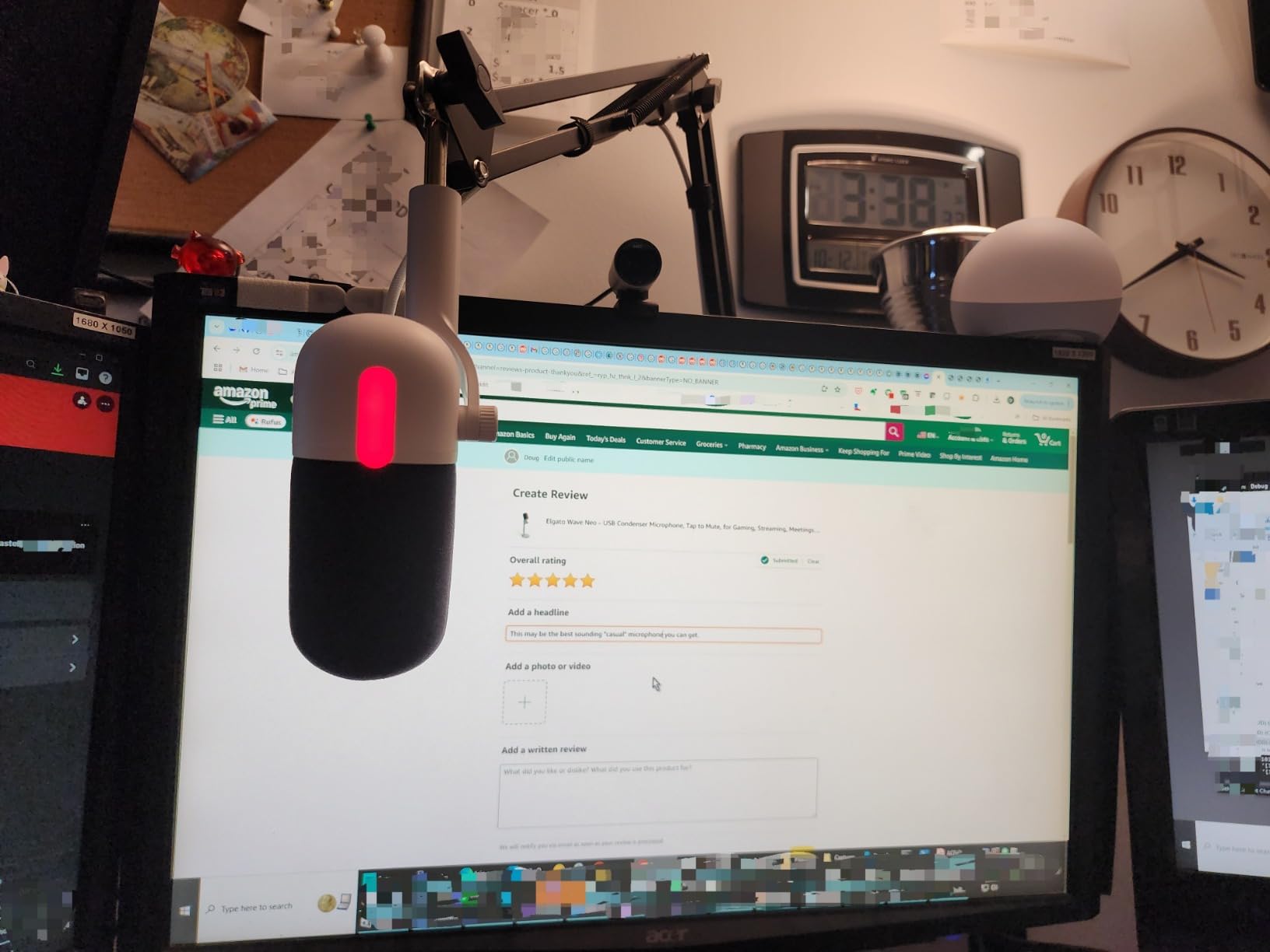 Wave Neo - USB Condenser Microphone, Tap to Mute, for Gaming, Streaming, Meetings, Voice Recording on Teams/Zoom/OBS/Twitch/YouTube & more, Plug-'n-Play, Works on Laptop, PC, Mac, iPad, iPhone customer photo 1