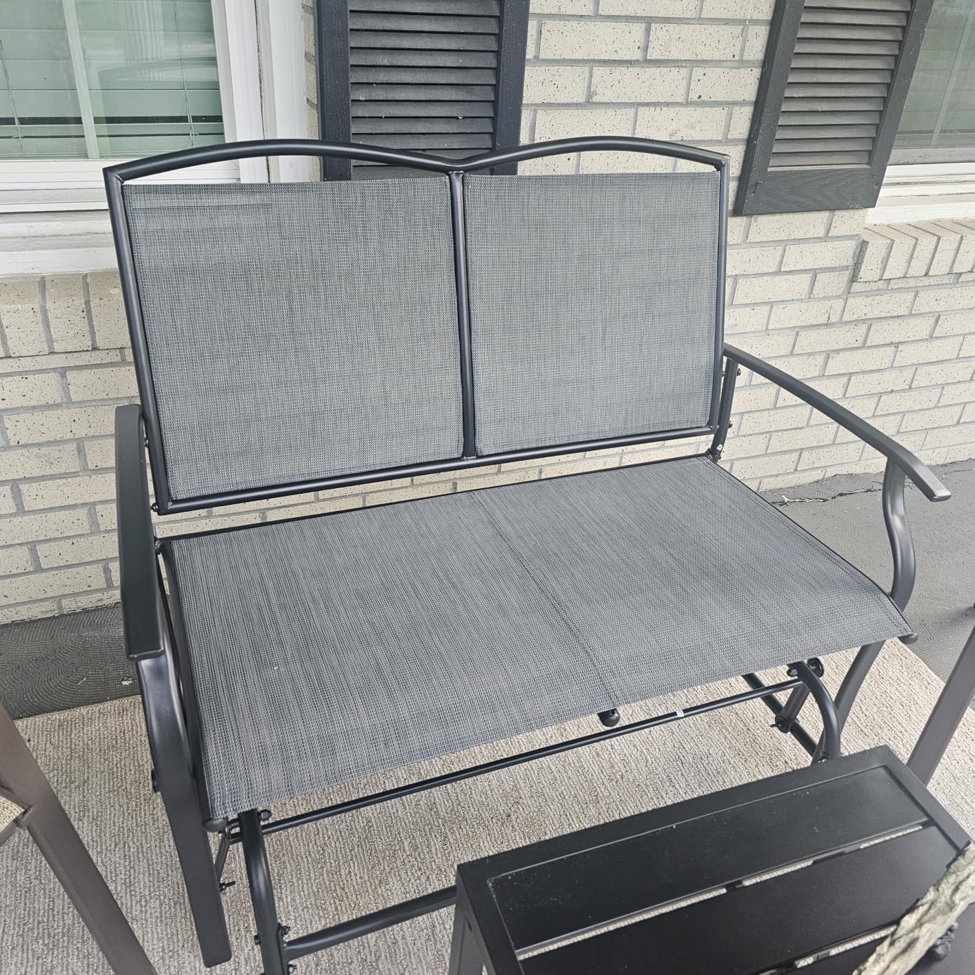 Best Choice Products 2-Person Outdoor Patio Swing Glider Steel Bench Loveseat Rocker, Taupe customer photo 2