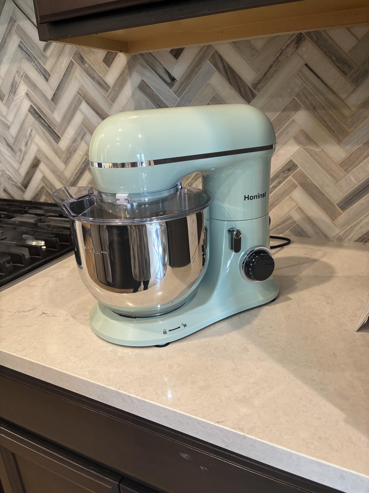 Stand Mixer, 6.5QT 10-Speed Tilt-Head Electric Stand Mixer, 3-In-1 Kitchen Mixer with Bowl, Dough Hook, Whisk and Beater, Food Mixer for Baking, Cake and Most Home Cooks, Pink customer photo 2