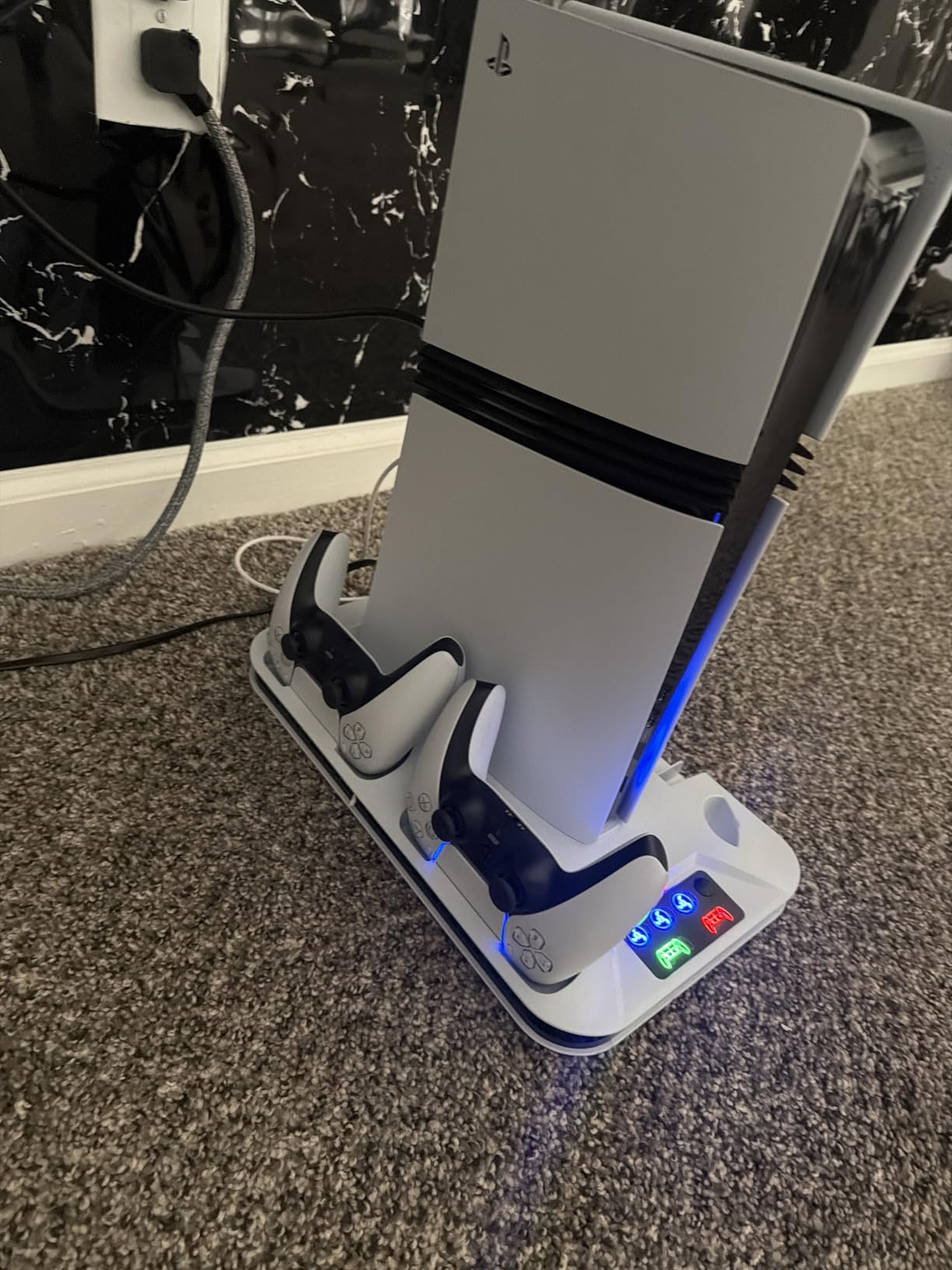 PS5/Slim/Pro Cooling Station with Controller Charging Station for Playstation Console - PS5 Pro Stand Cooler Accessories Incl Cooling Fan/3 USB Hubs customer photo 2