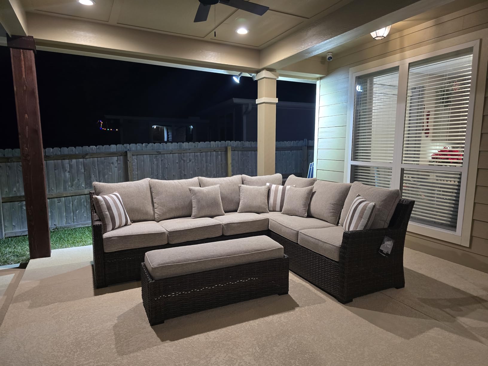 Signature Design by Ashley Brook Ranch Outdoor Sectional, All-Weather Resin Wicker Patio Furniture With High-Performance Cushions, Durable Aluminum Frame, Neutral customer photo 1
