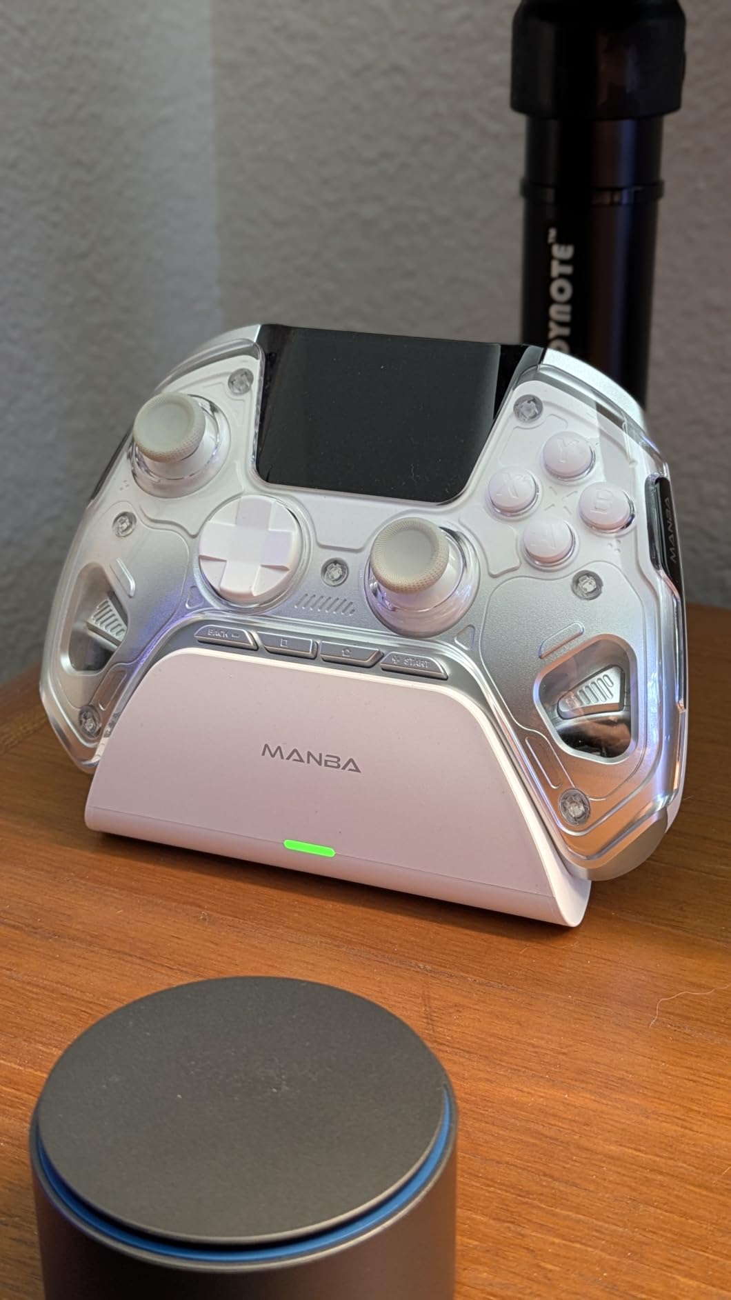 ManbaOne Interactive Screen Wireless Gaming Controller for PC/Switch/Switch 2/iOS/Android,Hall Effect Stick & Trigger,RGB Lighting,Remappable Buttons,1800mAh with Charging Dock (White) customer photo 2