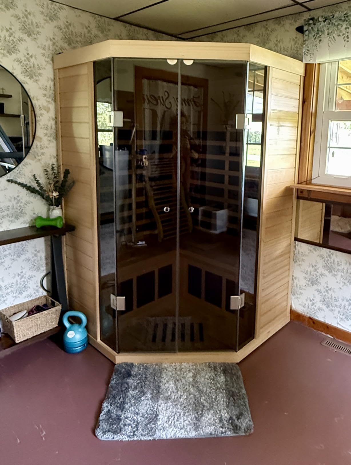 Red Cedar 4 Person Outdoor Ultra-Low EMF (0.5mg) Infrared Sauna, Multi-Person Home Sauna Spa, 2160W, 12 Heating Panels, LCD Control Panel, Bluetooth Speaker, Chromotherapy Lights, Reading Lamp customer photo 1