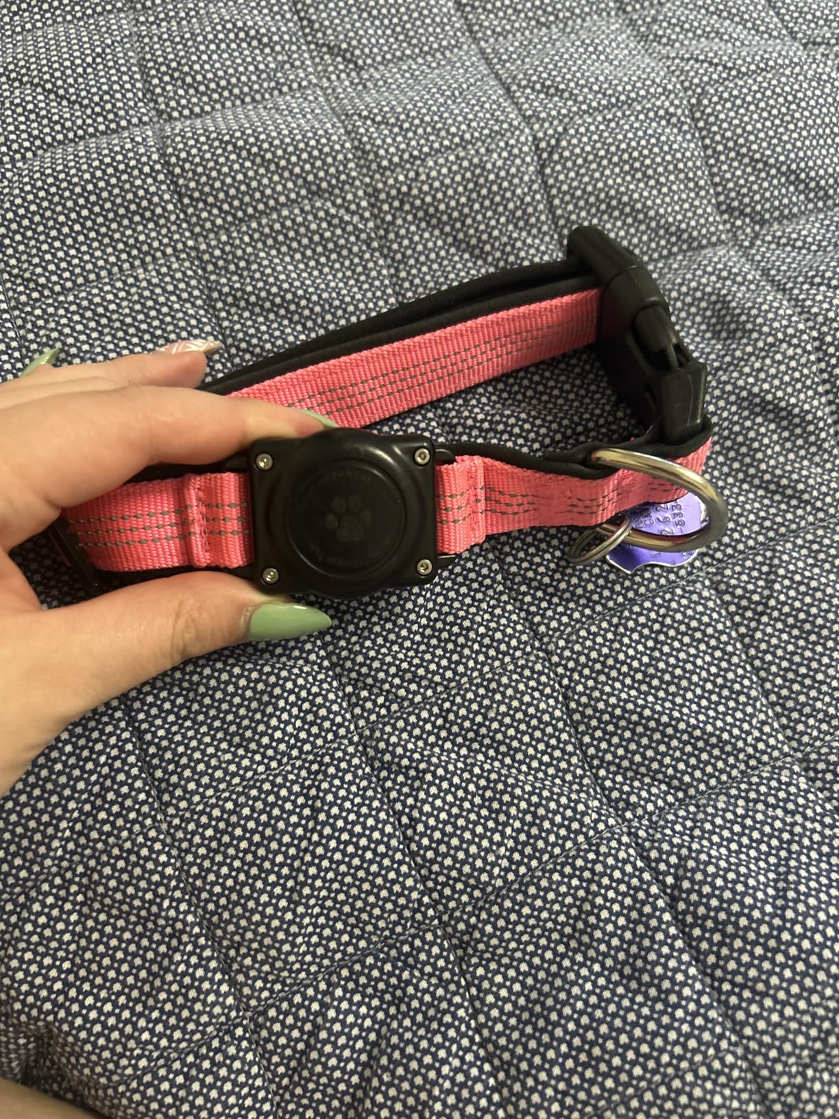 Upgraded AirTag Dog Collar, IP68 Waterproof Air Tag Dog Collar Holder, Reflective, Ultra-Durable, Comfortable Padded, Heavy Duty Dog Collars for Small Medium Large Dogs (M (12.6