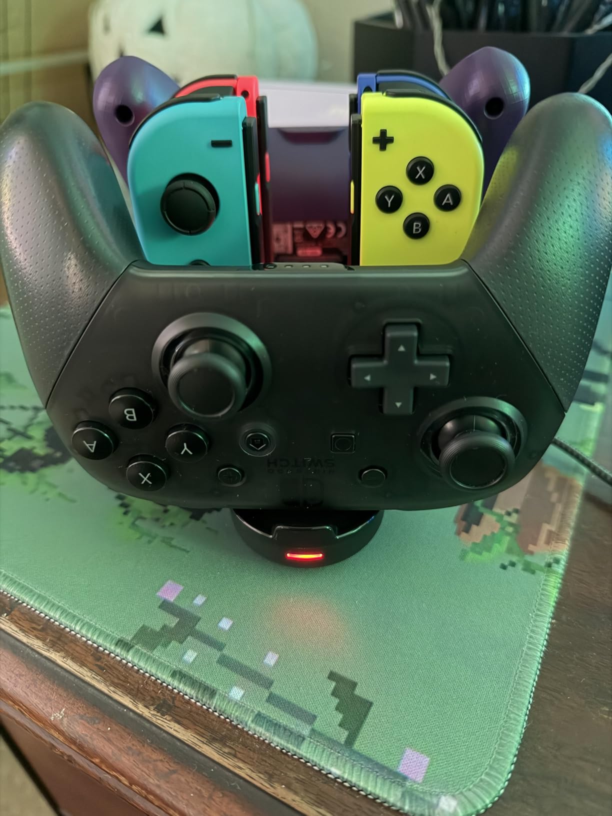Switch Controller Charger for Nintendo Switch, Charging Dock with JoyCon/Pro / PS5 Controller, Charger Station with LED Indicator and Charger Cable for JoyCons, 6 in 1 Nintendo Charging Dock customer photo 1