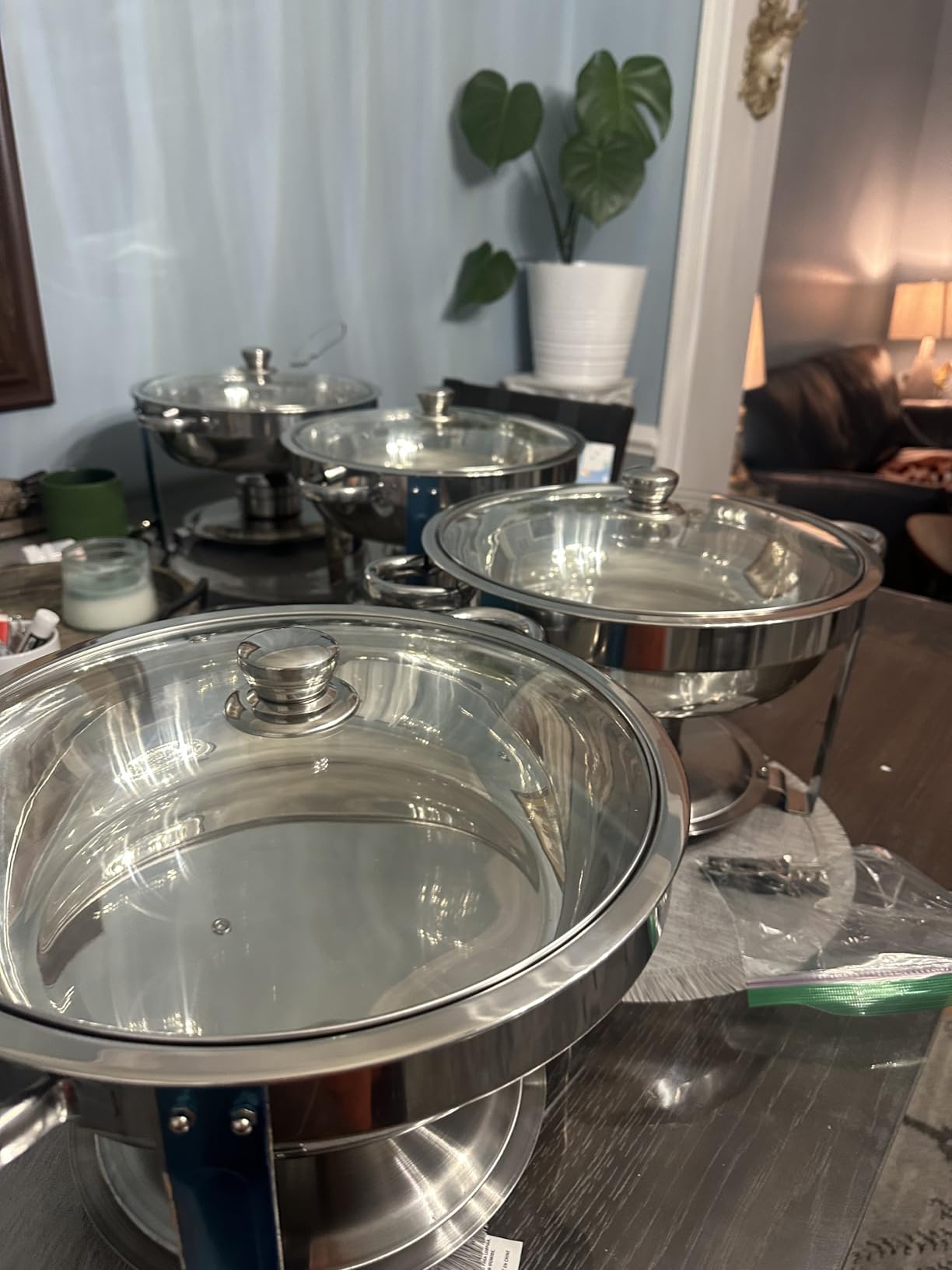 Rengue 6QT Chafing Dishes for Buffet, 4 Pack Stainless Steel Round Chafing Dish Buffet Set, Heating and Cooling Buffet Servers and Warmers, Food Warmers for Parties Buffet, Gatherings, Banquets, Weddings customer photo 1