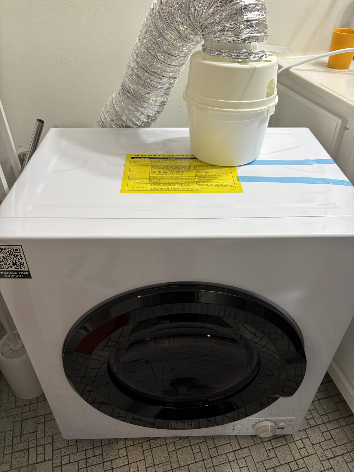 BLACK+DECKER 7.0 Cu. Ft. Front Load Dryer, Electric Clothes Dryer with LED Display and Dial Control, 5 Sensor and Manual Dry Selections, 240V, BLD67ME, White customer photo 2