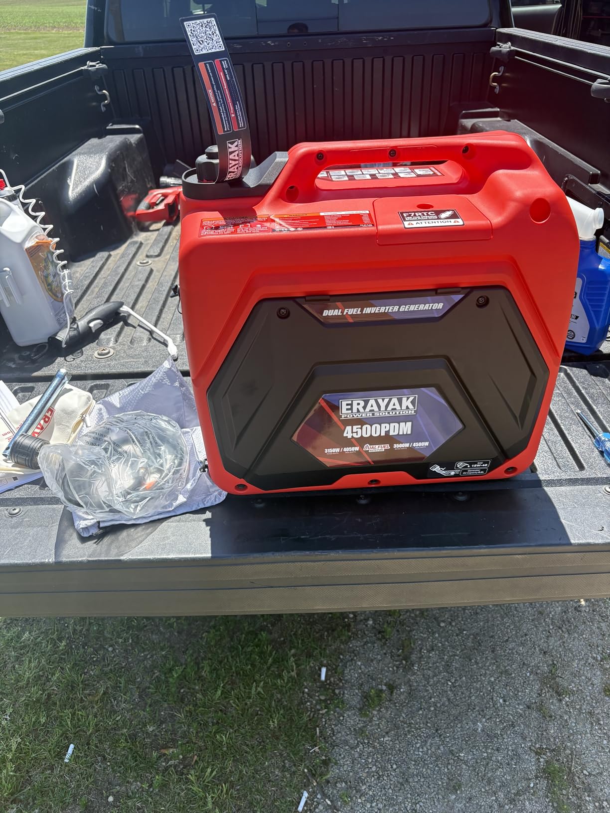 ERAYAK 4500W Dual-Fuel Portable Inverter Generator for Home Use, Camping Outdoor, 30A RV Ready, Auto Switch, Gas and Propane Powered, EPA, CO Sensor, Parallel Ready, Compact Design customer photo 2