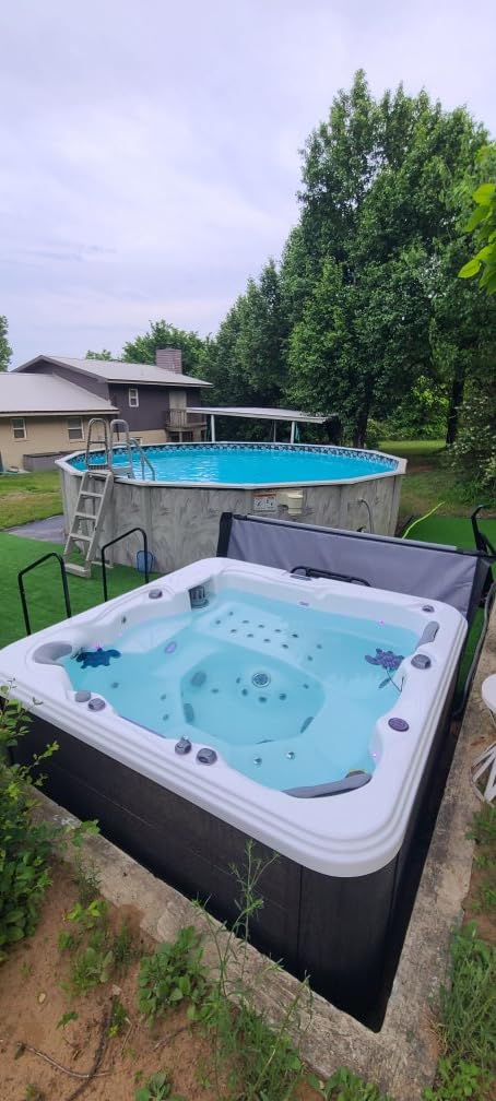 Destination Outdoor Hot Tub, 5-Person 59-Jet 80-Port 4-Pump Lounger Spa with Waterfall Arch and Bluetooth Stereo by Aqualife by Strong Spas customer photo 2