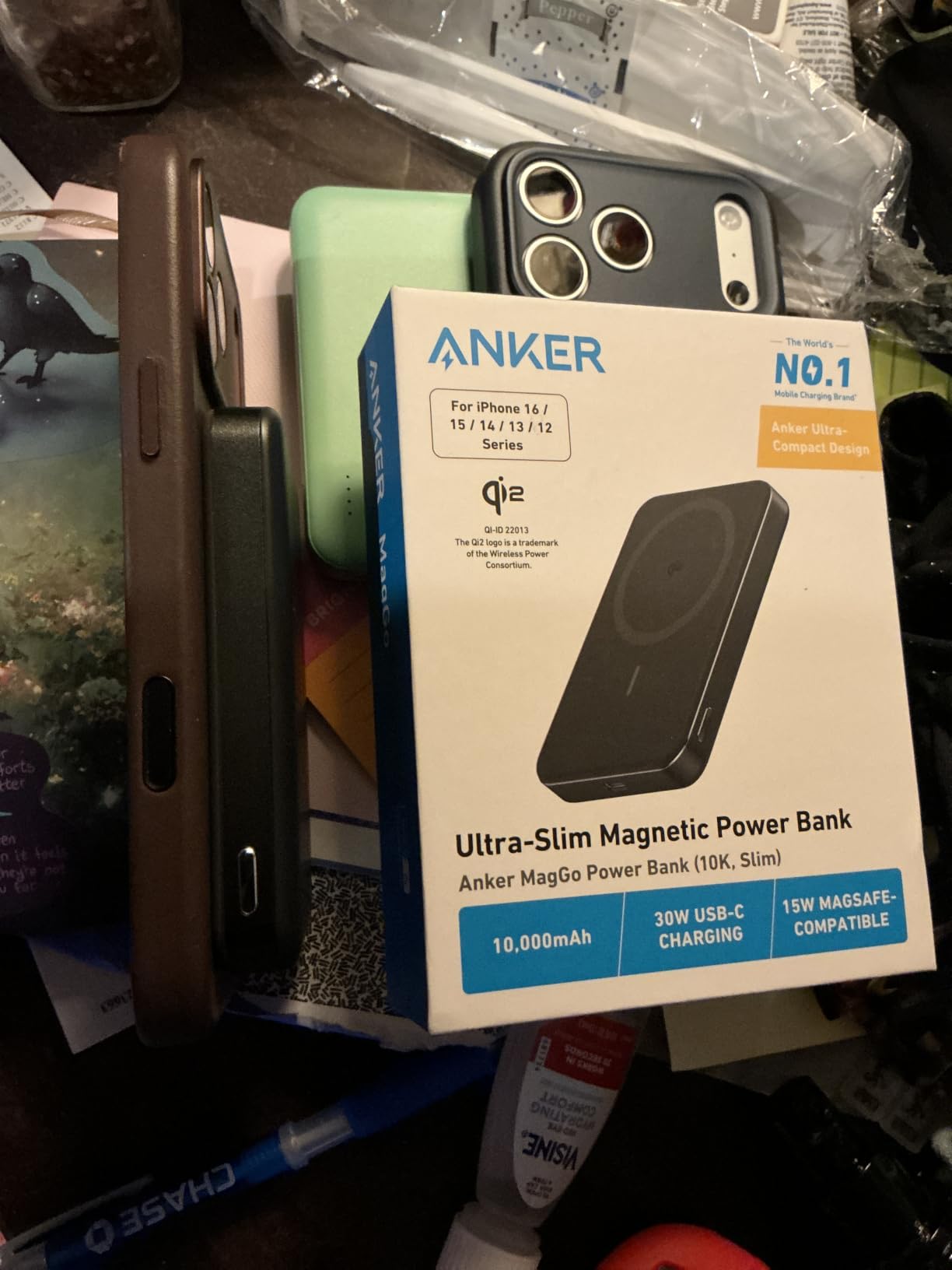 Anker MagGo Power Bank, Slim 10,000mAh Magnetic Battery Pack, Qi2 Certified 15W Ultra-Fast MagSafe Compatible Portable Charger customer photo 1