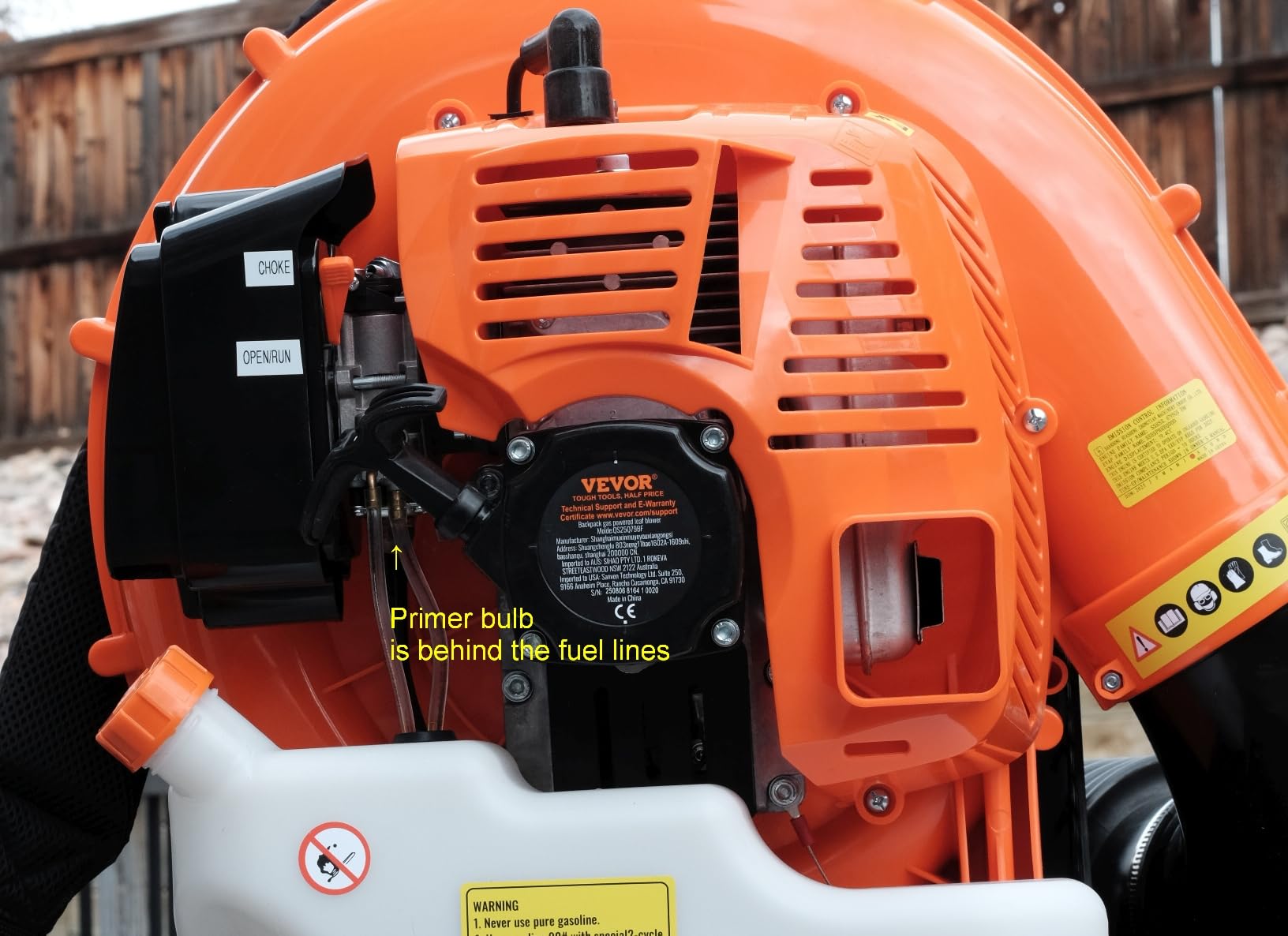 VEVOR 79cc Backpack Gas Leaf Blower, 2-Cycle Gas Powered Backpack Blower with 3L Fuel Tank, 930CFM Air Volume 184MPH Speed, Ideal for Lawn Care customer photo 1