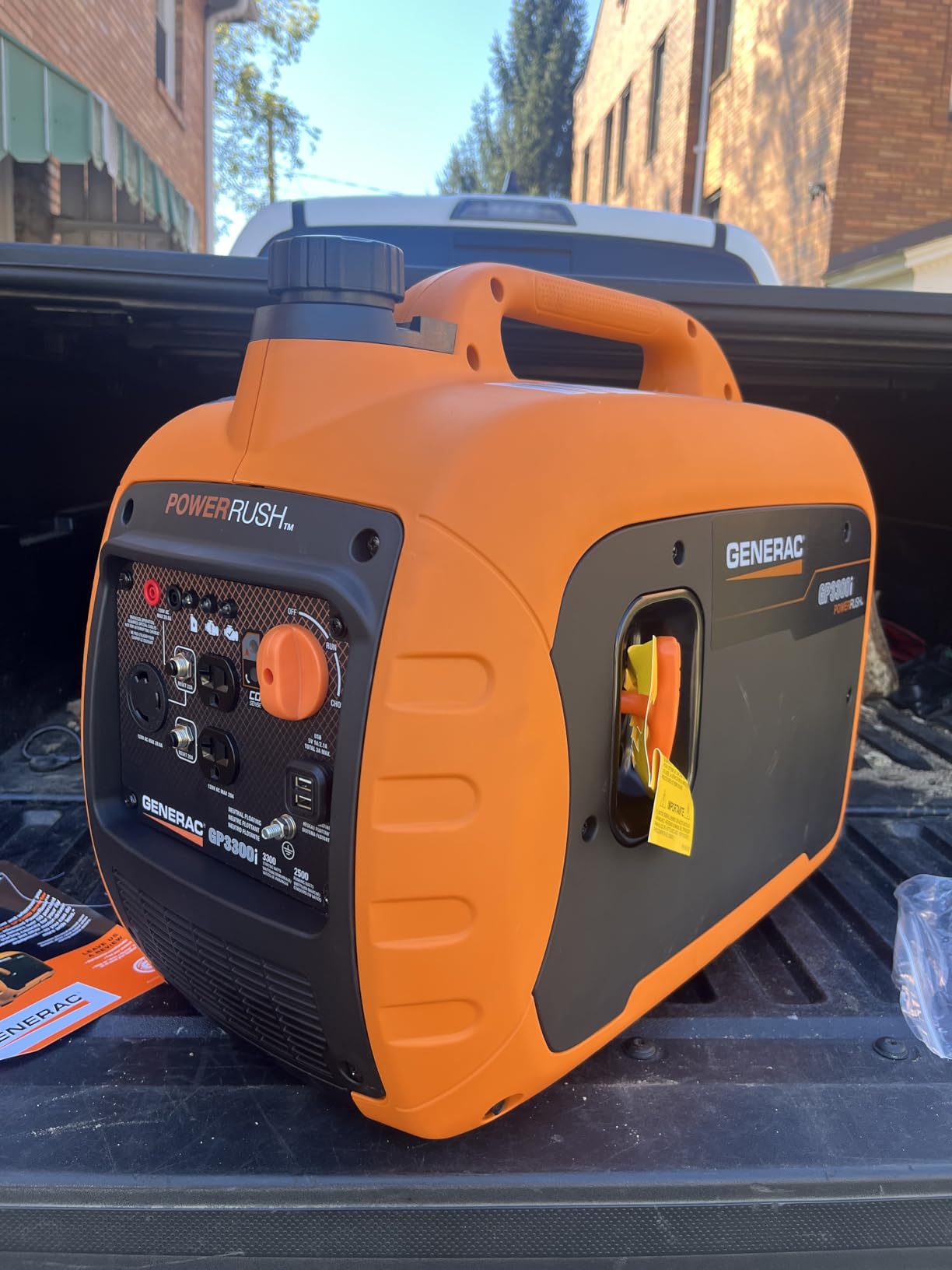 Generac 3,300-Watt Gas Powered Portable Inverter Generator - Lightweight and Compact - USB Ports for Device Charging - Produces Clean, Stable Power customer photo 1