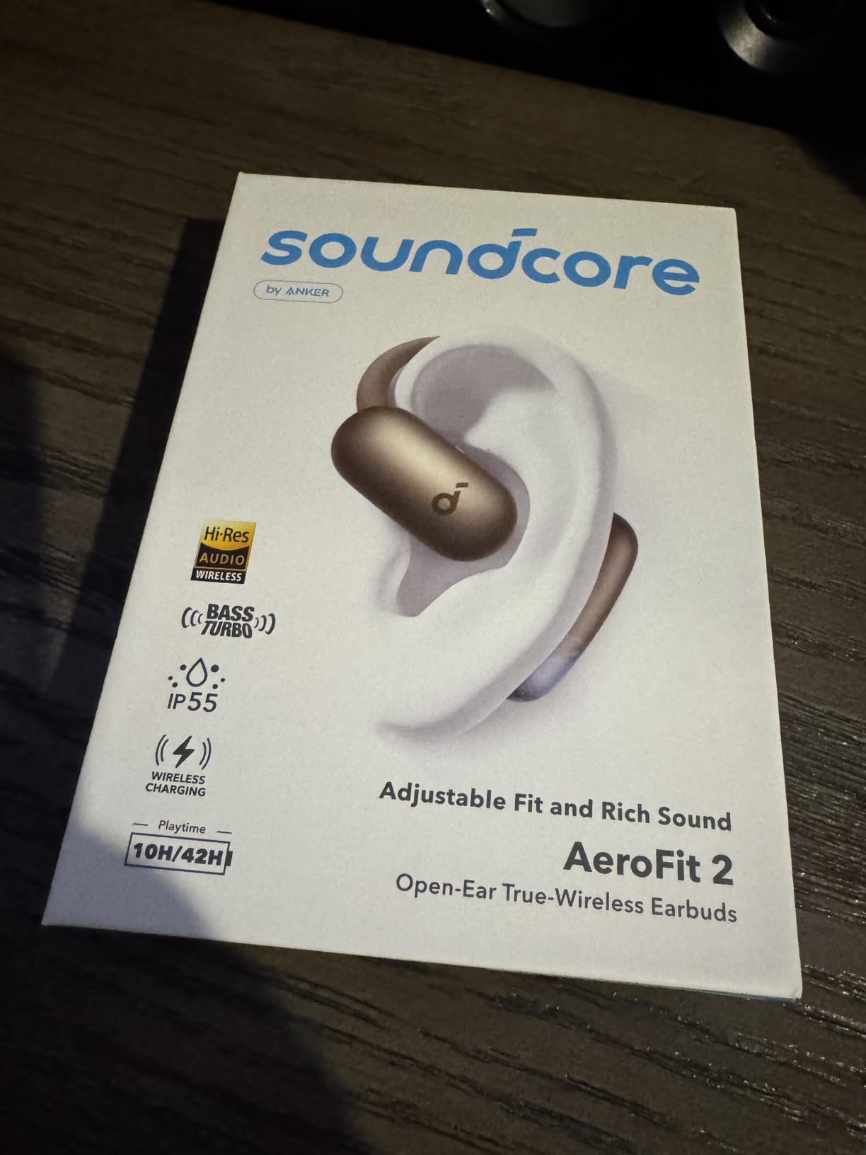 Soundcore AeroFit 2 by Anker, Open-Ear Headphones, Real-Time Translation Earbuds, 4 Adjustable Positions for Every Ear Size, 2x Richer Bass, Hi-Res, 42H Playtime, IP55, AI Clear Calls, Wireless Charging customer photo 1