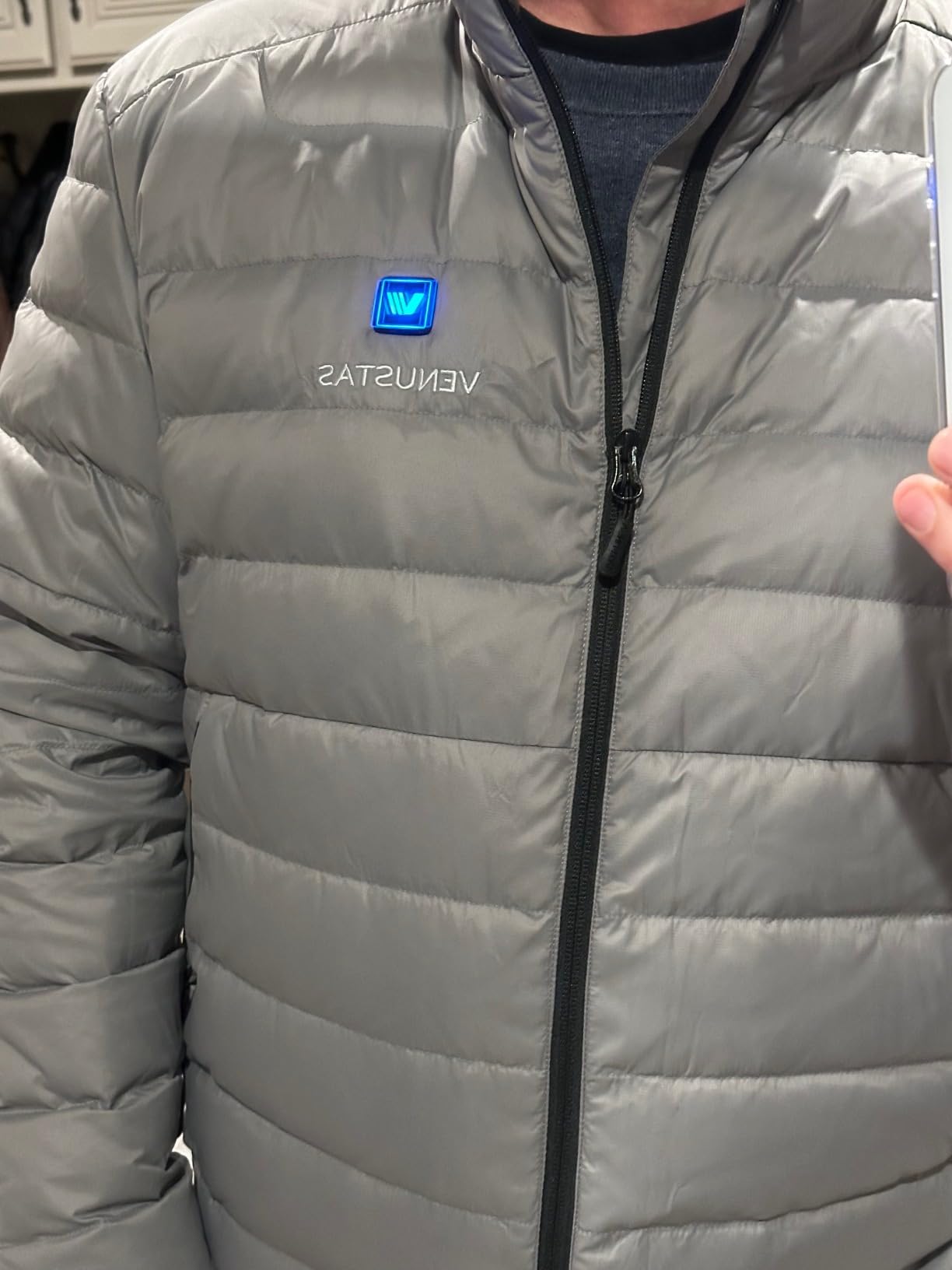 Men's Recycled Heated Down Jacket with Battery Pack, Lightweight Electric Puffer Coat, 90% Down Heated Clothing customer photo 1