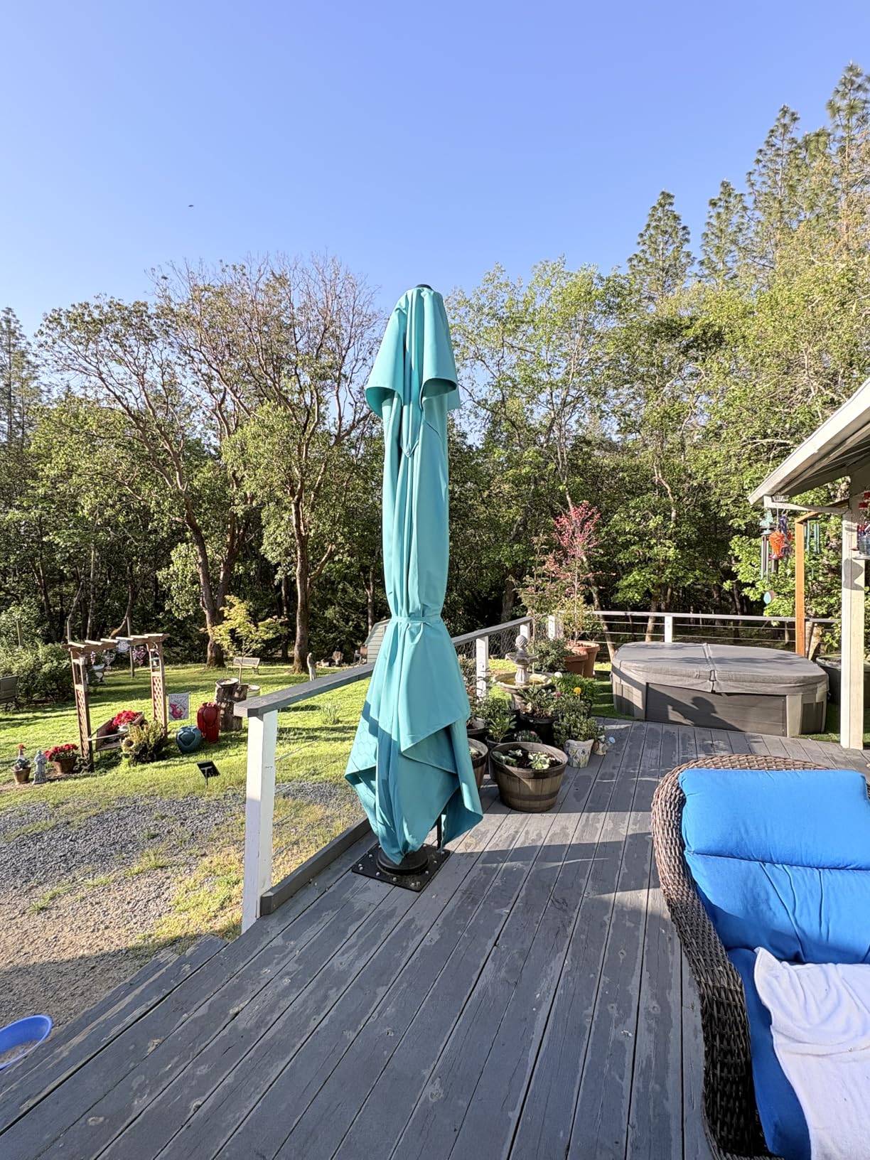 PURPLE LEAF 12FT Sunbrella Patio Umbrella Outdoor Double Top Large Offset Hanging Cantilever Umbrella 360 Degree Rotation Square Umbrella for Garden Deck Pool Backyard Cast Ash customer photo 1