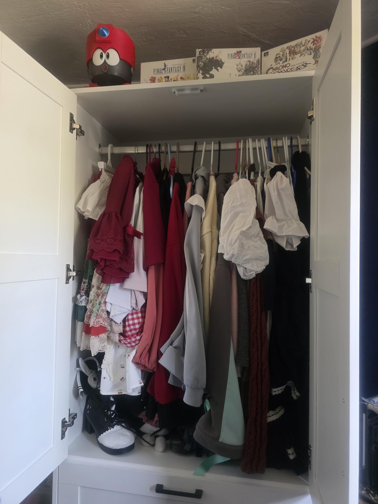 Fddevelop Fenghua Lizhi Wood White Wardrobe Closet with 2 Doors, Bedroom Freestanding Armoire Storage Cabinet with Shelves, Wooden Wardrobe Combination for Hanging Clothes customer photo 2