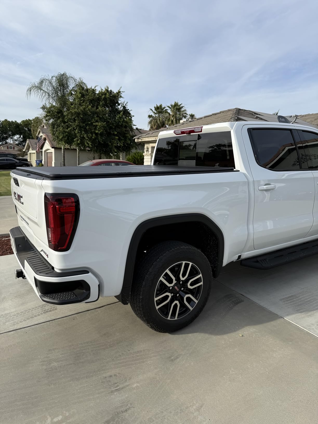 FRP Hard Folding Truck Bed Tonneau Cover Compatible with 2007-2026 Chevy Silverado/GMC Sierra 1500 5' 8