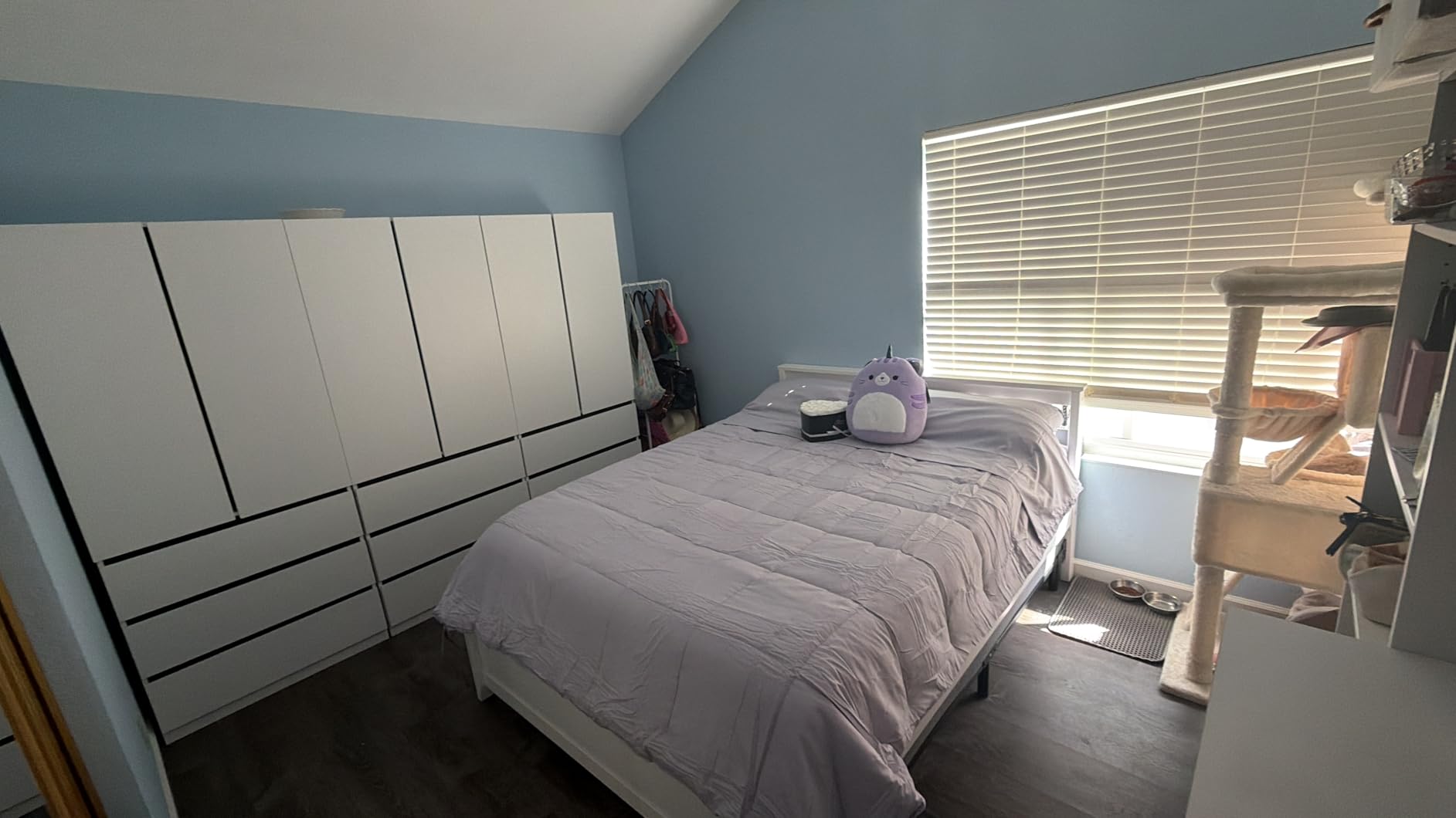 Bedroom Armoire Wardrobe Closet with 6 Drawers: White Wardrobe Closet with 4 Doors, Modern Cabinet for Clothes with Shelves, Wooden Armoire for Hanging Clothes (Modern, 2) customer photo 1