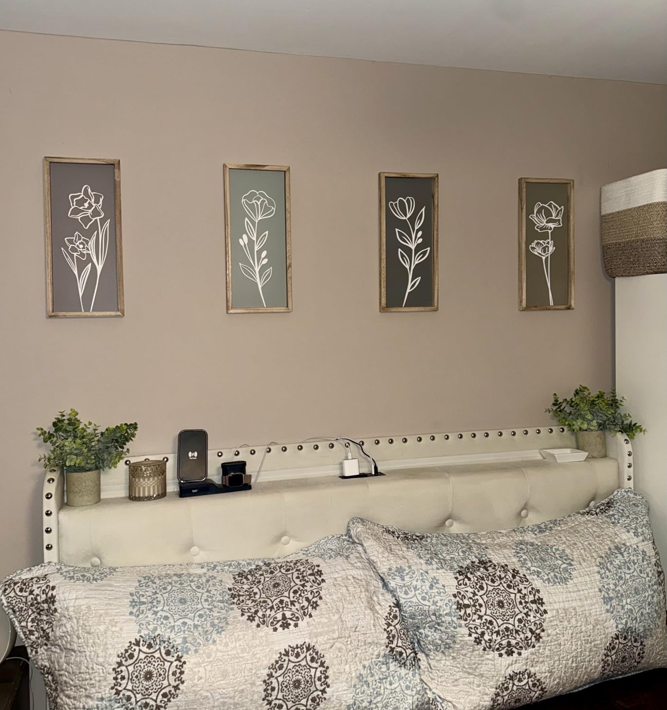 3D Floral Green Wall Art (Set of 2) Lightweight, Wooden Ready-to-Hang Boho Framed Wall Art for Bathroom, Bedroom, Living Room or Office - Premium Sage Green Farmhouse Decor - Gift-Boxed customer photo 1