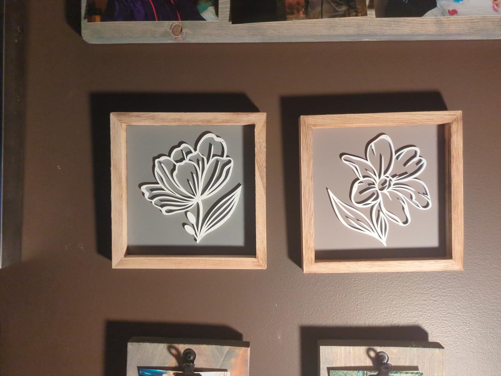 3D Floral Green Wall Art (Set of 2) Lightweight, Wooden Ready-to-Hang Boho Framed Wall Art for Bathroom, Bedroom, Living Room or Office - Premium Sage Green Farmhouse Decor - Gift-Boxed customer photo 2