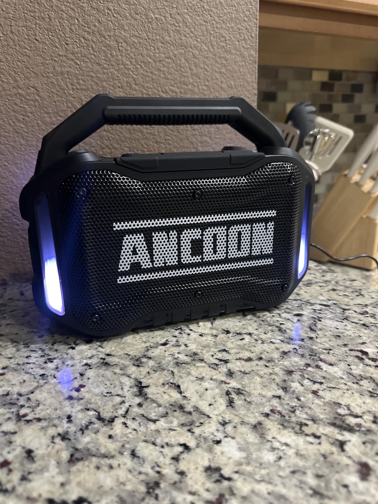 ANCOON Speakers Bluetooth Wireless: 80W(Peak) Loud Speaker with Bass, 20H Playtime, IPX6 Waterproof, Large Jobsite Speakers for Work, Outdoor, Workshop, Garage, Portable Speaker with TWS (Black) customer photo 1