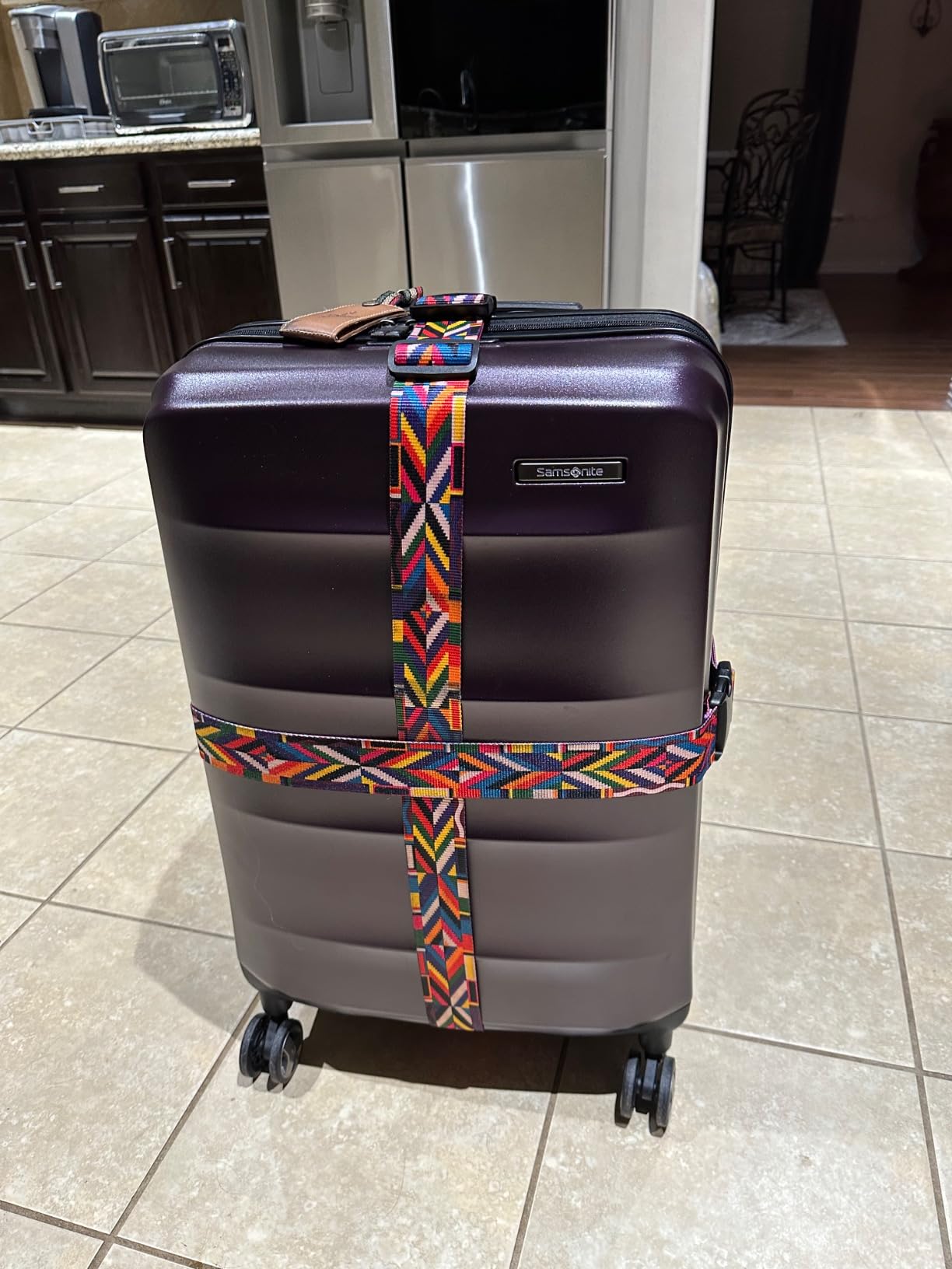 Samsonite Octiv Hardside Expandable Luggage with Spinner Wheels, Blue Denim, Checked Medium Spinner customer photo 1