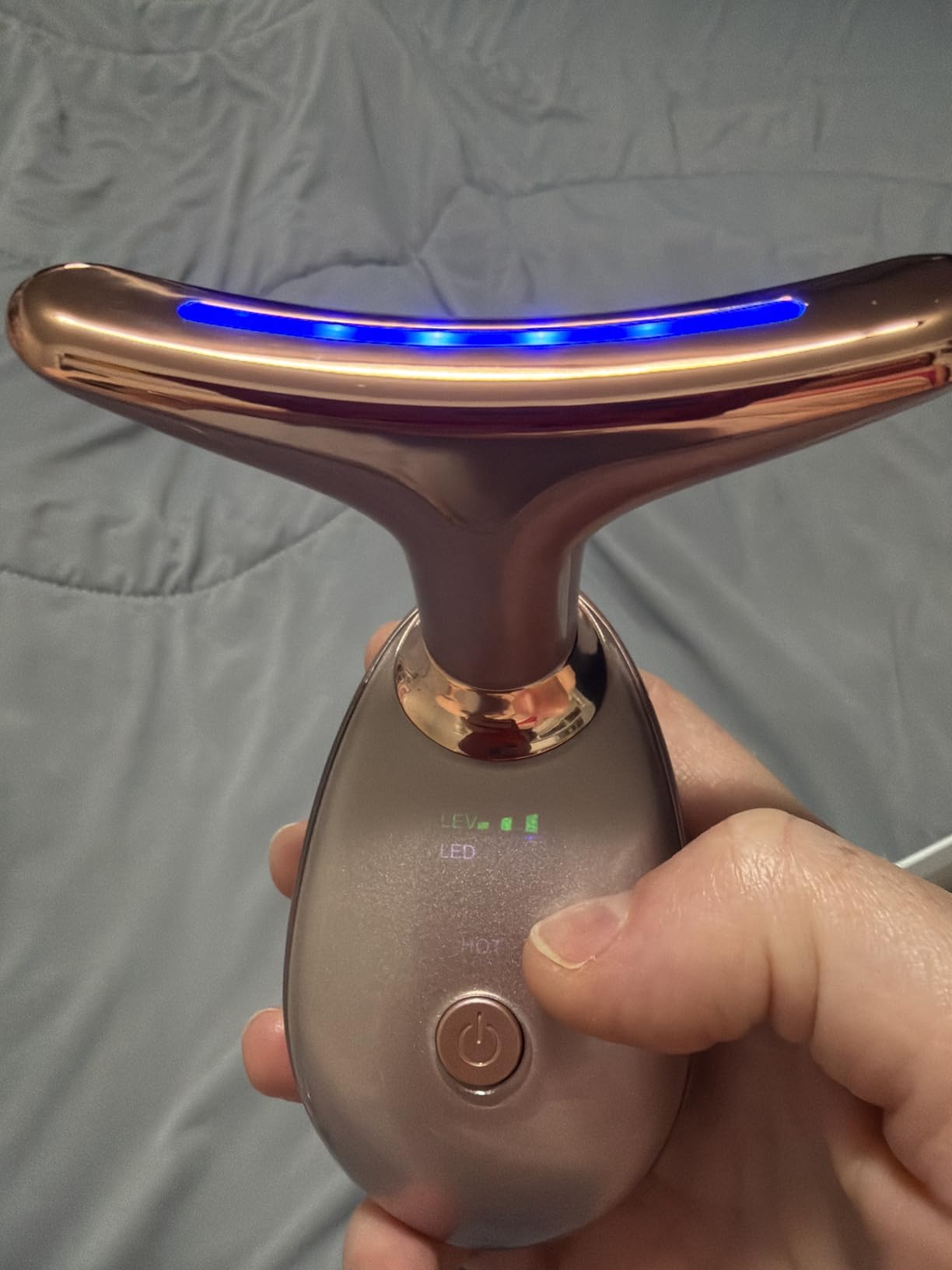 Facial Massager Red-Light-Therapy-for-Face and Neck, Face Sculpting Wand with 7 Color - Birthday, Christmas, Mothers Day, Valentines Day Gifts for Her Women Mom Best Friend Wife Teacher (Rose Gold) customer photo 2