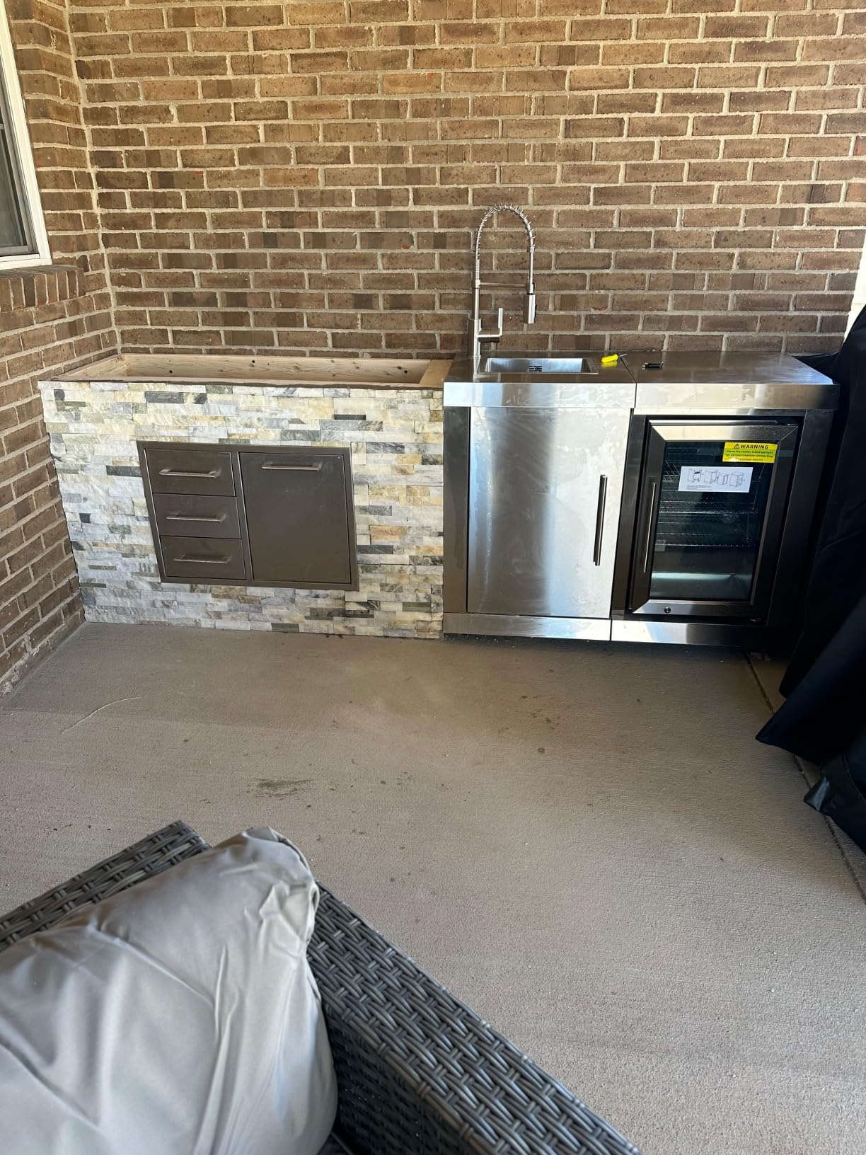 KoolMore Reserve Outdoor Kitchen Island with 6 Burner Grill and a Side Burner, Sink, Storage Cabinet and Beverage Refrigerator, CSA Listed in Stainless-Steel customer photo 1