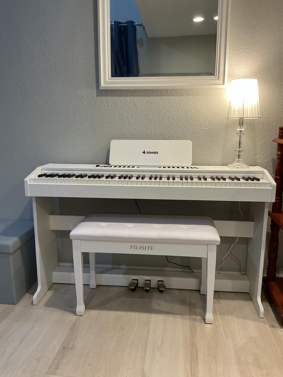 Donner DDP-95 Digital Piano with 88 Key Weighted Keyboard, Full Size Electric Piano Keyboard with Wireless Connection, 4.3