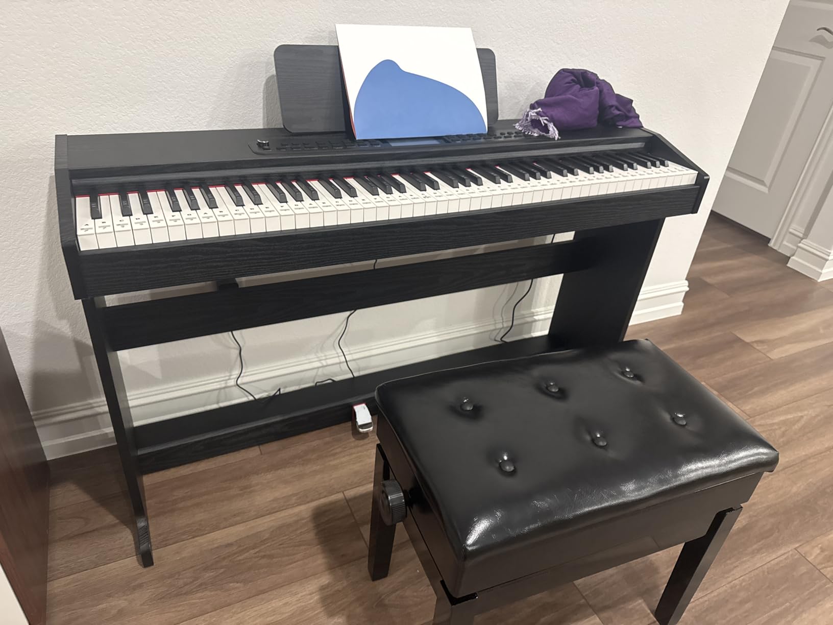Donner DDP-95 Digital Piano with 88 Key Weighted Keyboard, Full Size Electric Piano Keyboard with Wireless Connection, 4.3