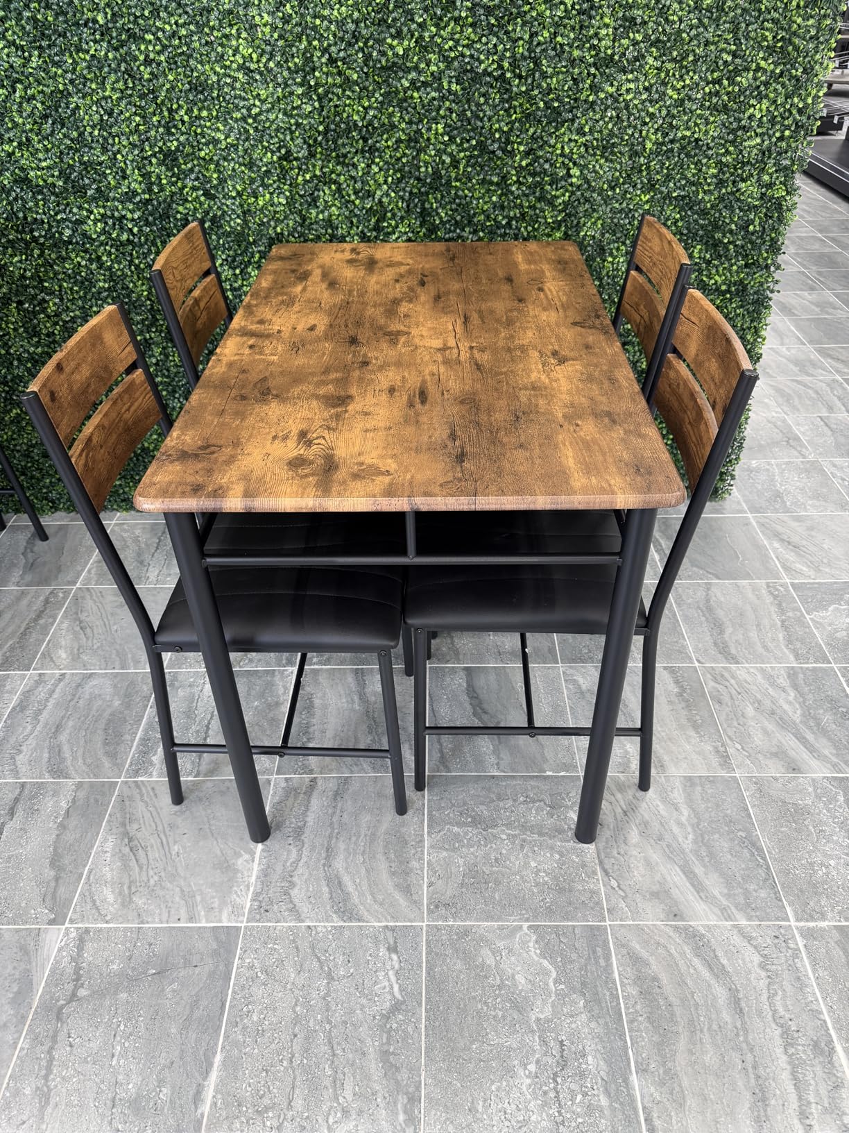 IRONCK Dining Table Set for 4, Wood Kitchen Table with Upholstered Chairs for Kitchen Room and Small Spaces, Rustic Brown customer photo 2