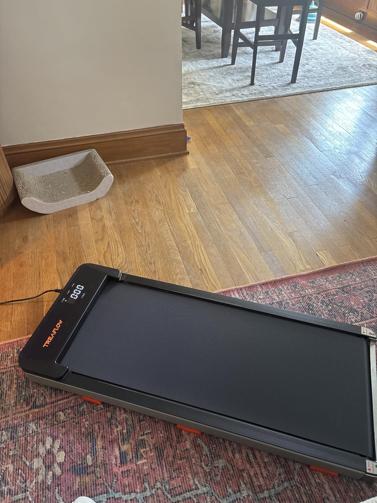 TREAFLOW Walking Pad, Treadmill with Incline for Home Office, 2.5HP Portable Under Desk Treadmill with 265 Lbs Capacity, Remote Control, Led Display customer photo 2