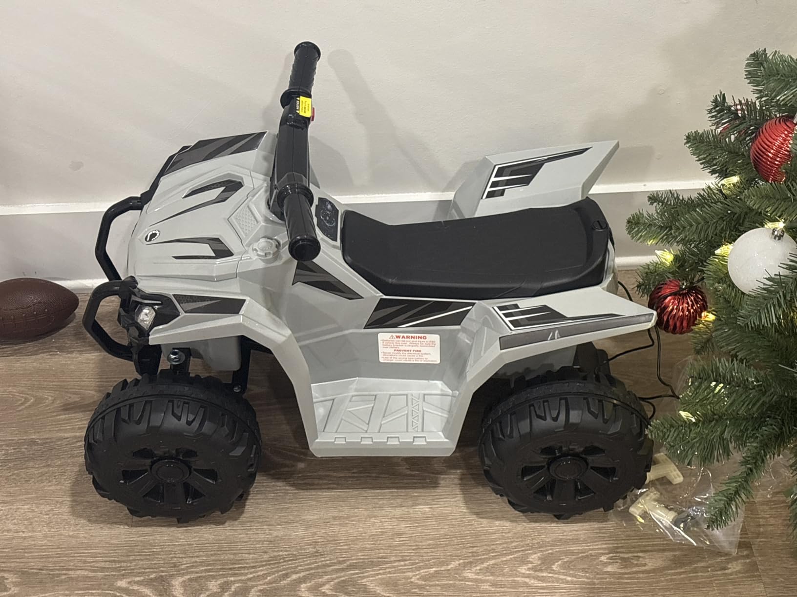 Best Choice Products 6V Kids Ride On Toy, 4-Wheeler Quad ATV Play Car w/ 1.8MPH Max Speed, Treaded Tires, Rubber Handles, Push-Button Accelerator - White customer photo 1