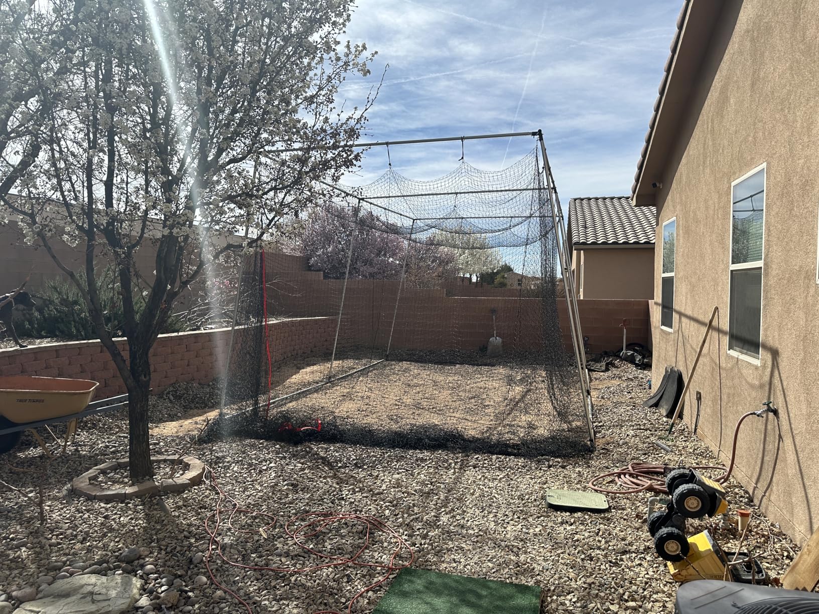 RIIFRILY Baseball Batting Cage Nets, 20'/35'/55'/70'L Baseball and Softball Cage Netting, Enclosed HDPE #30/#45 Netting Batting Cages for Backyard and Indoor (NET ONLY) customer photo 1
