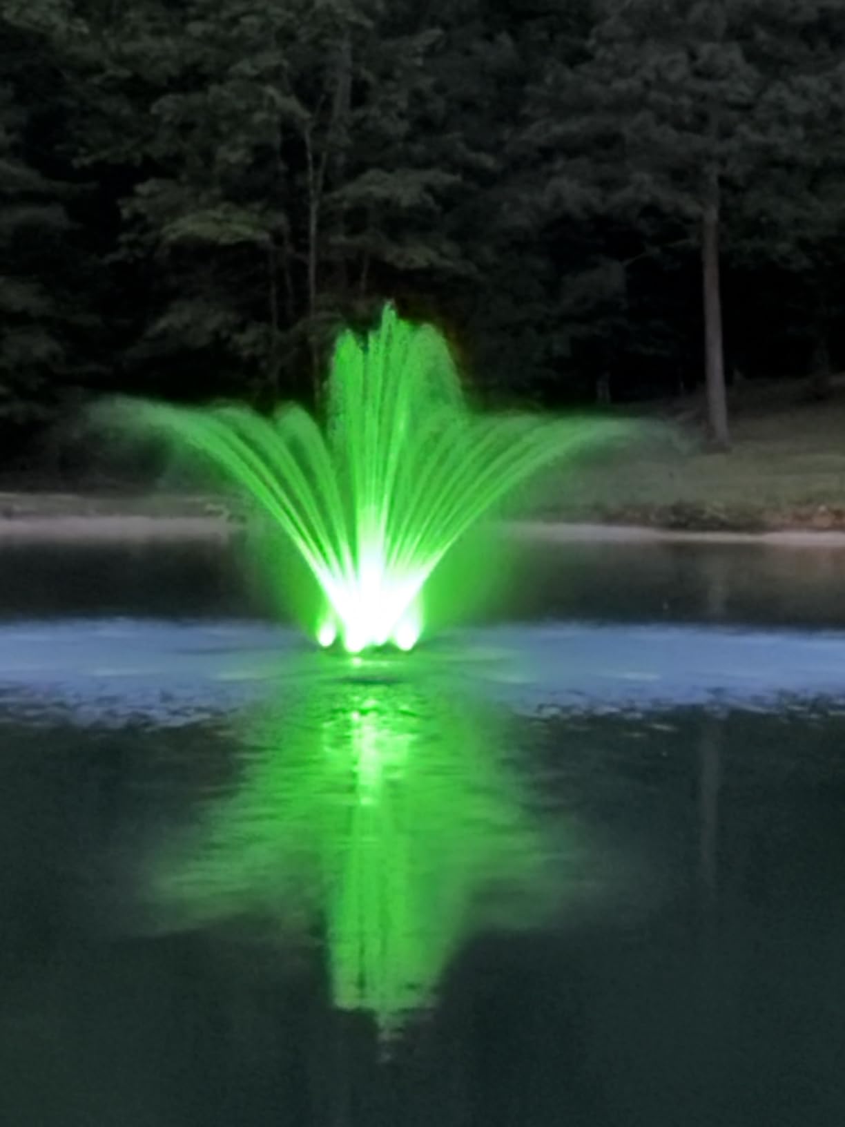 FS01 110V, 1 HP, Large Pond Floating Fountain with LED RGB Lights, Oil Free Pump 13000 GPH with 100' Cord, Two Spray Patterns Included customer photo 2
