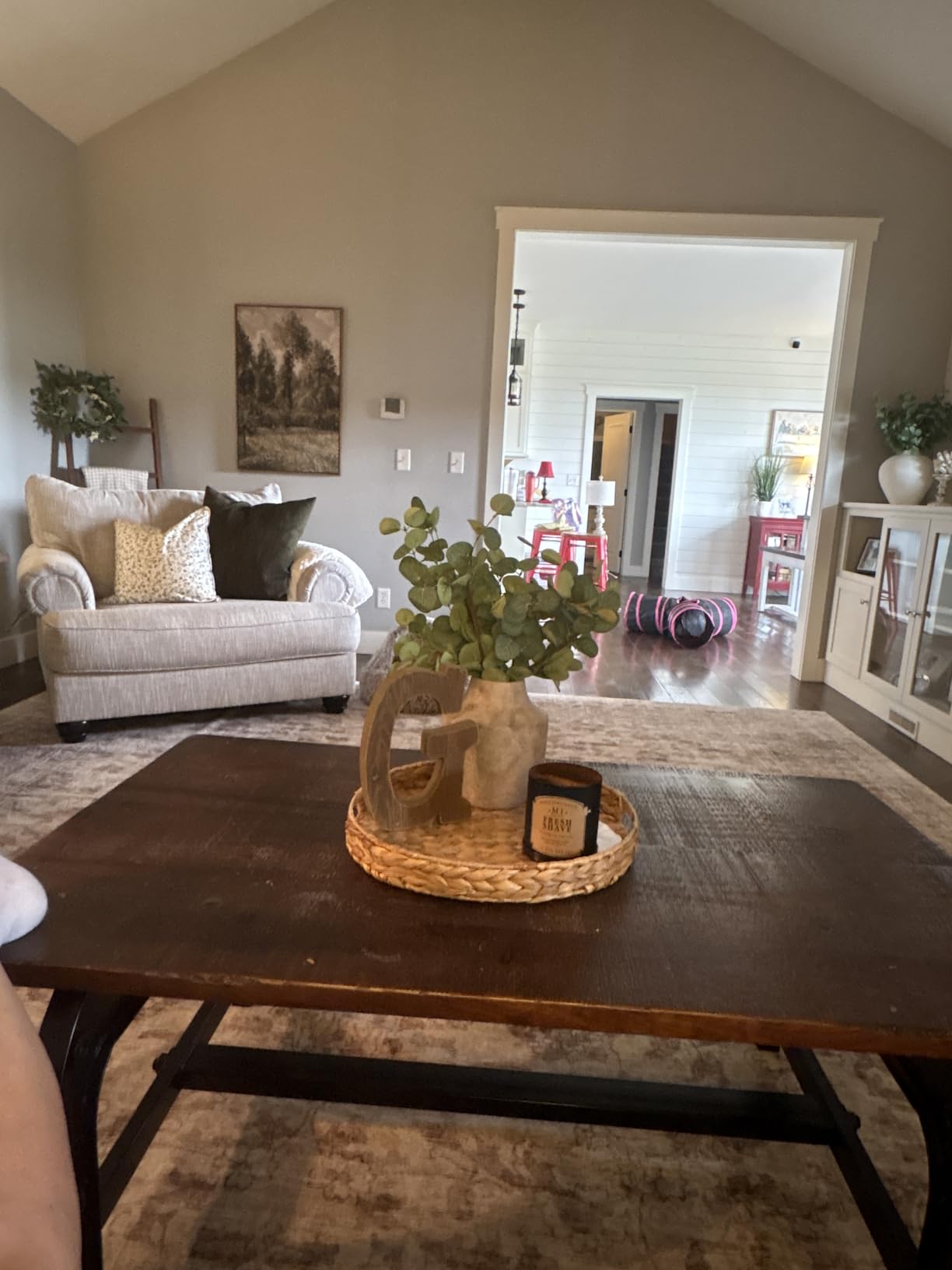 Ceramic Flower Vase with Handles, 11 inch Tall Vase for Centerpieces, Large Decorative Terracotta Vases, Farmhouse Rustic Vases for Home Decor, Living Room, Table, Neutral customer photo 1