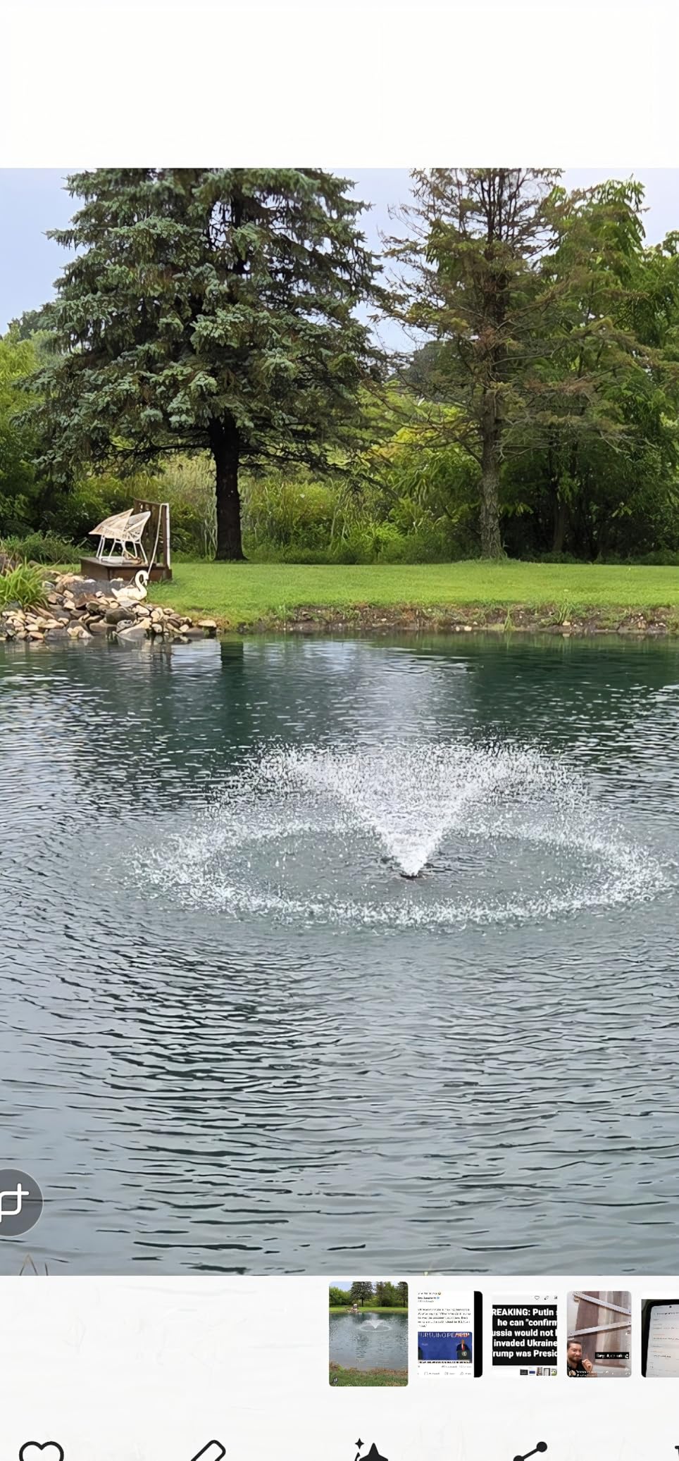 Poafamx Pond Fountain Aerator, 5000GPH Floating Fountain Pump for Large Pond, 33FT Power Cord Pond Aerator with Mooring Kit and Outlet Timer 110V for Pond Pool Lake Aquascape Oxygenation customer photo 1