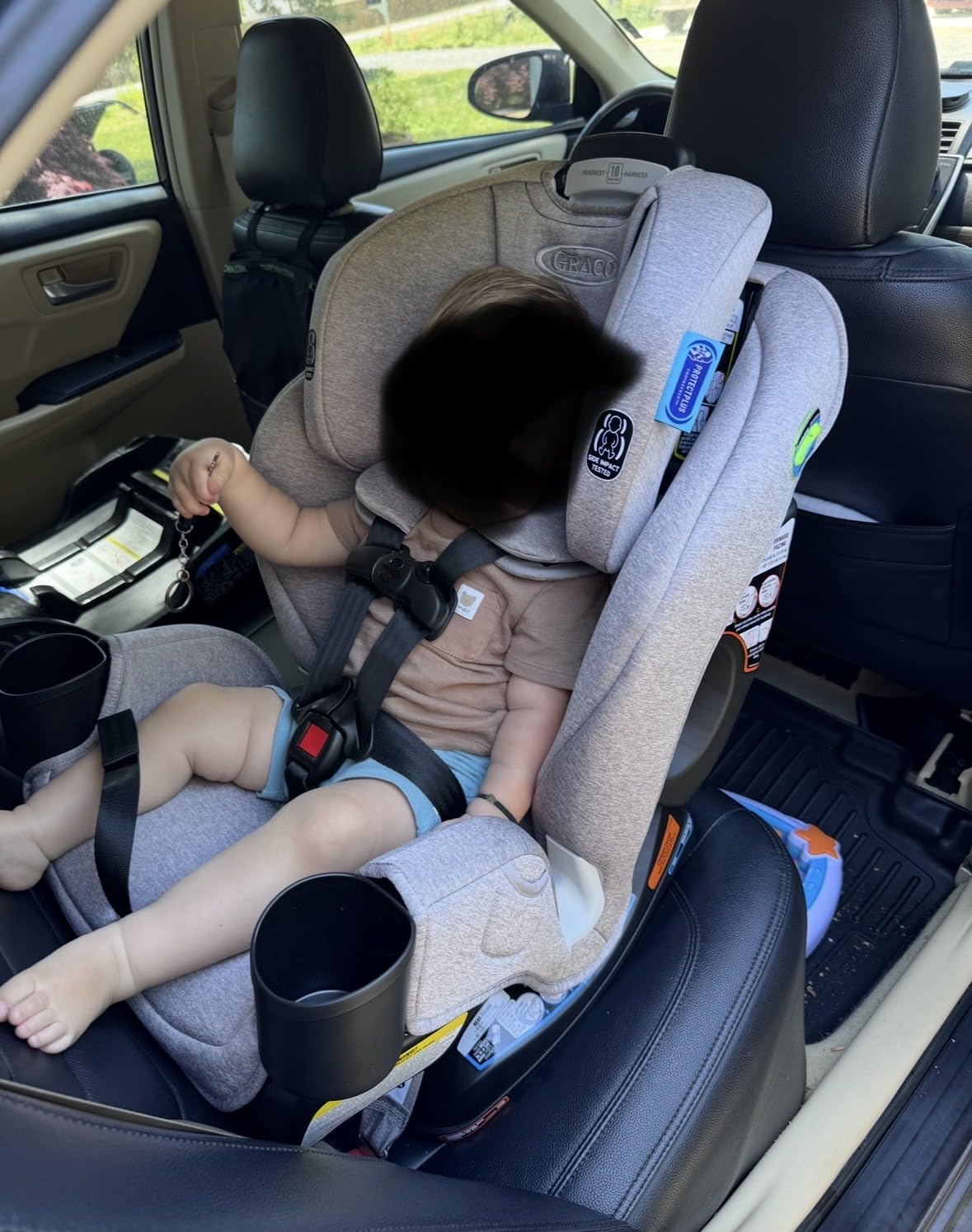 Graco Extend2Fit 3-in-1 Convertible Car Seat, 3 Modes - Rear Facing, Forward Facing Baby Car Seat and Highback Booster Seat, Adjustable Extension Panel for Extra Legroom, Talia customer photo 2