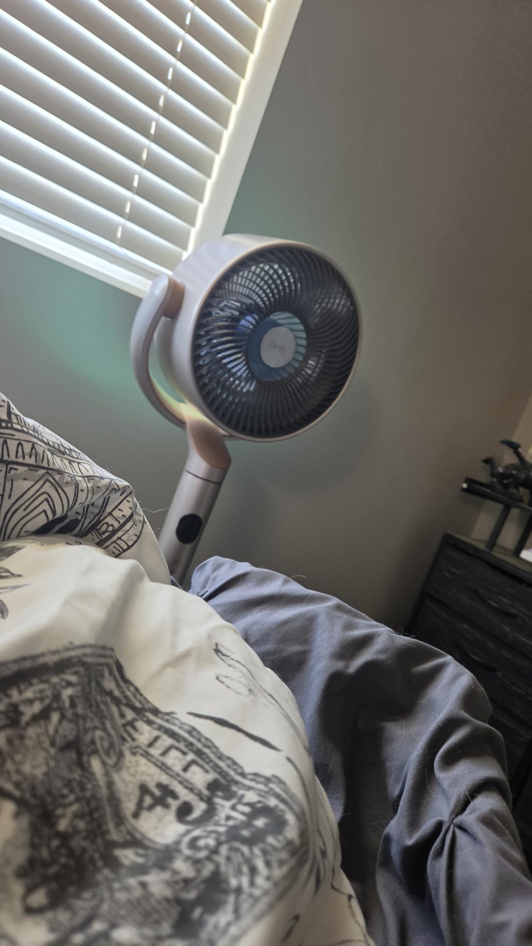 DREO Smart Fan for Bedroom, 120° +120° Omni-Directional Oscillating Fans, 100ft Quiet Pedestal Fan with RGB Light, 9 Speeds, 6 Modes, 20dB, 8H Timer, Wi-Fi/Voice/Alexa, 35-40