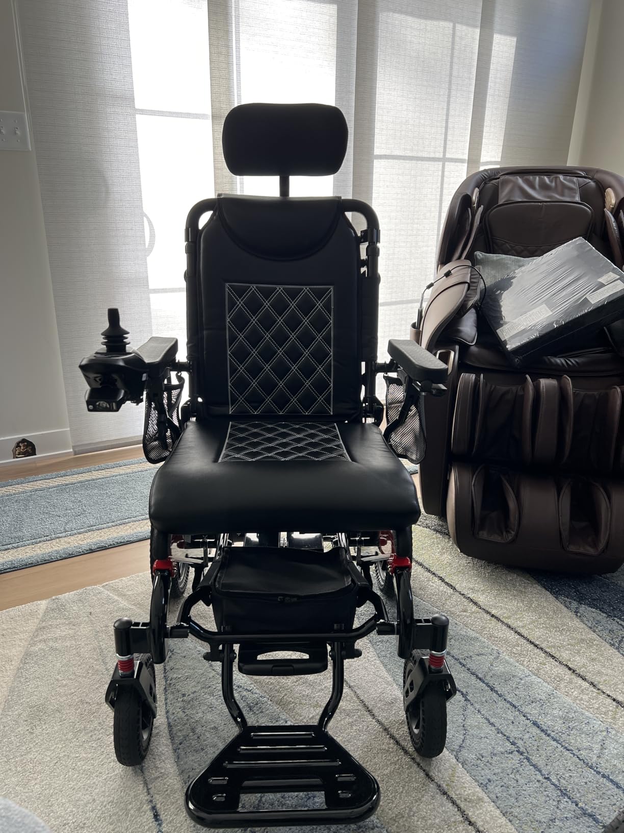 Rubicon DX11 - Reclining Foldable Electric Wheelchairs for Adults - Longest Range 25 Miles of Freedom: Airline Approved Deluxe Electric Wheelchair with Dual 12AH Lithium Batteries, 600W Motor (Model8) customer photo 1