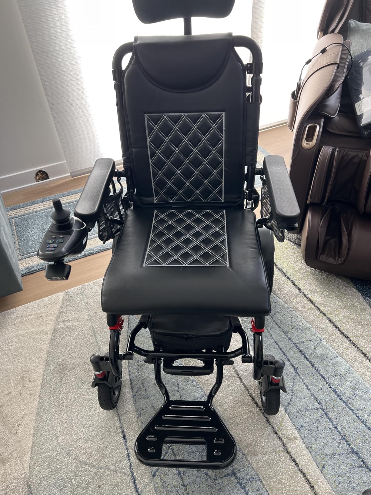 Rubicon DX11 - Reclining Foldable Electric Wheelchairs for Adults - Longest Range 25 Miles of Freedom: Airline Approved Deluxe Electric Wheelchair with Dual 12AH Lithium Batteries, 600W Motor (Model8) customer photo 2