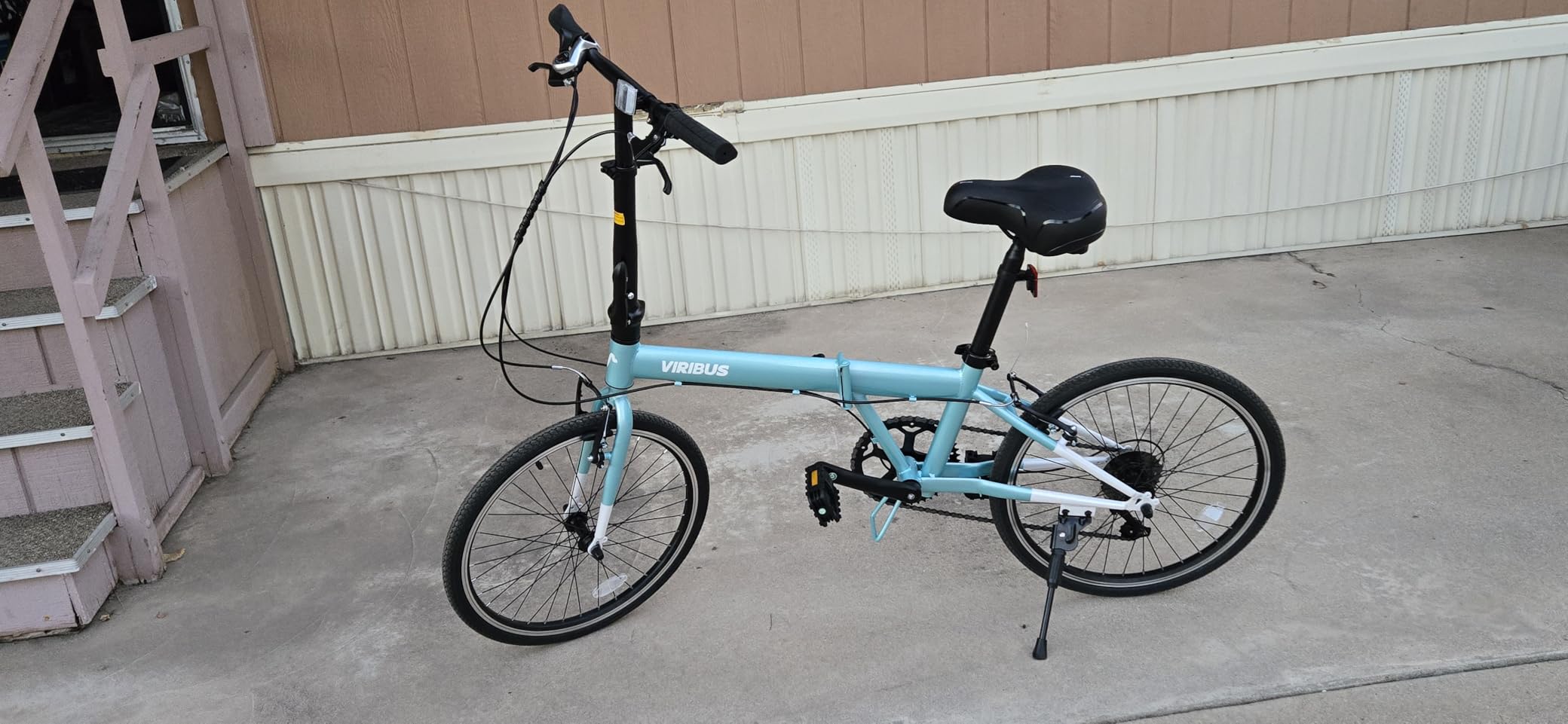 VIRIBUS Folding Bike for Adults, 20 inch Foldable Bike 7 Speed, Lightweight Compact Bicycle, Portable Collapsible Bikes for Adult Men Women City Commuters, 90% Pre-Assembled customer photo 1