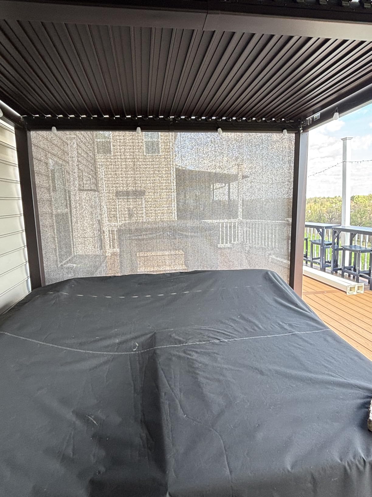 PURPLE LEAF 11' x 21' Louvered Pergola Outdoor Adjustable Louvre Shade Modern Patio Aluminum Pergola with Retractable Roof for Deck Backyard Garden Hardtop Gazebo, Bronze customer photo 1
