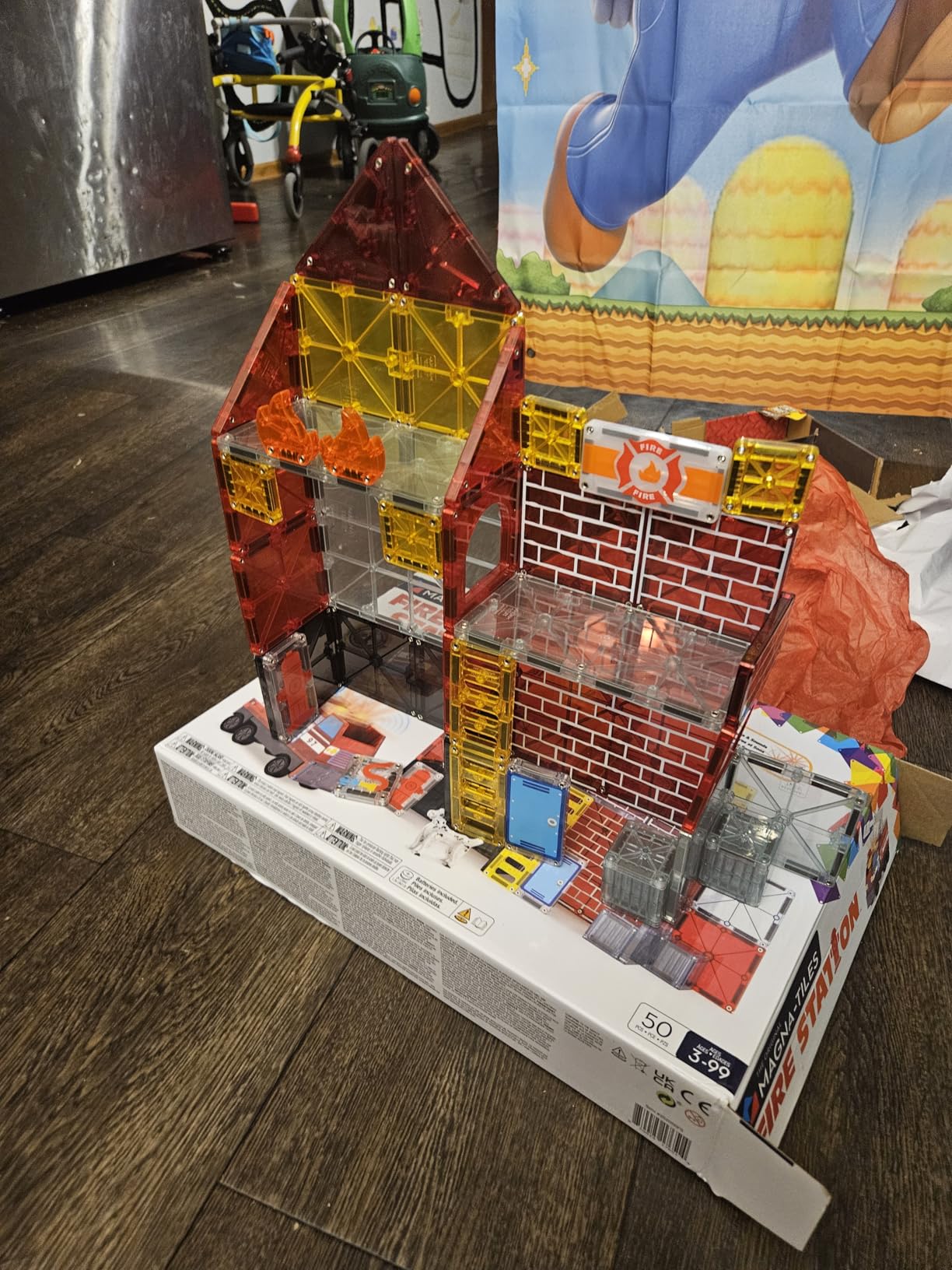 Magna-Tiles Fire Station 50-Piece Magnetic Construction Set, The Original Magnetic Building Brand customer photo 1