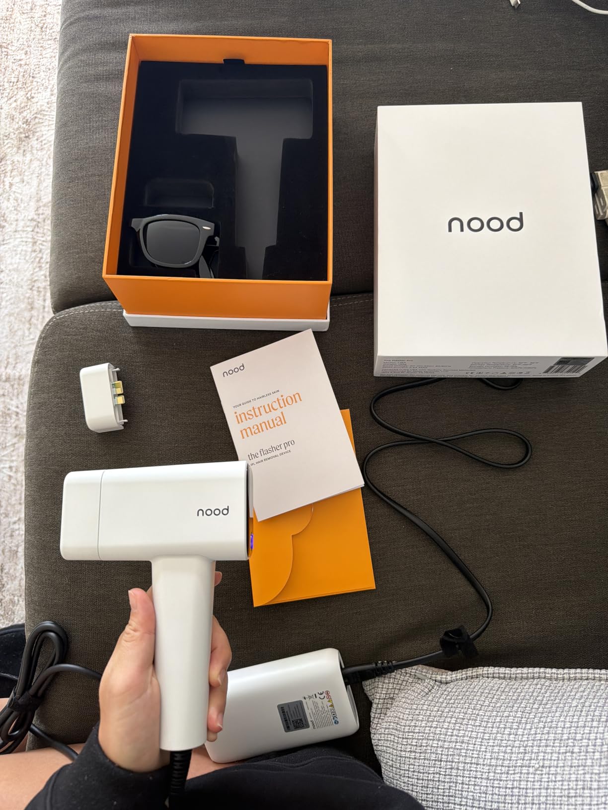 Nood Flasher Pro - Forbes Best Product 2026 - IPL Laser Hair Removal Device For At Home Use - Pain-Free, Permanent, Visible Results After First Use & Works Everywhere Hair Grows - Gloss White customer photo 1