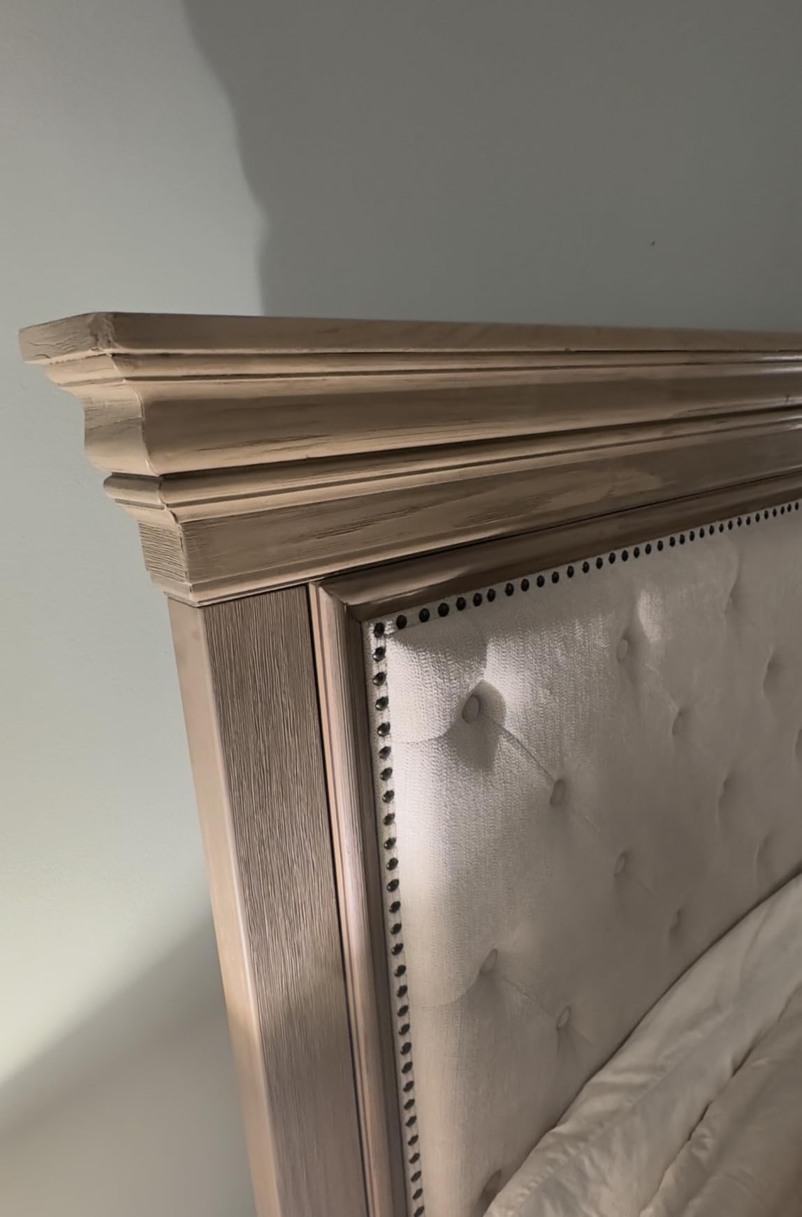 LUXOAK Solid Pine Wood King Bed Frame with 69